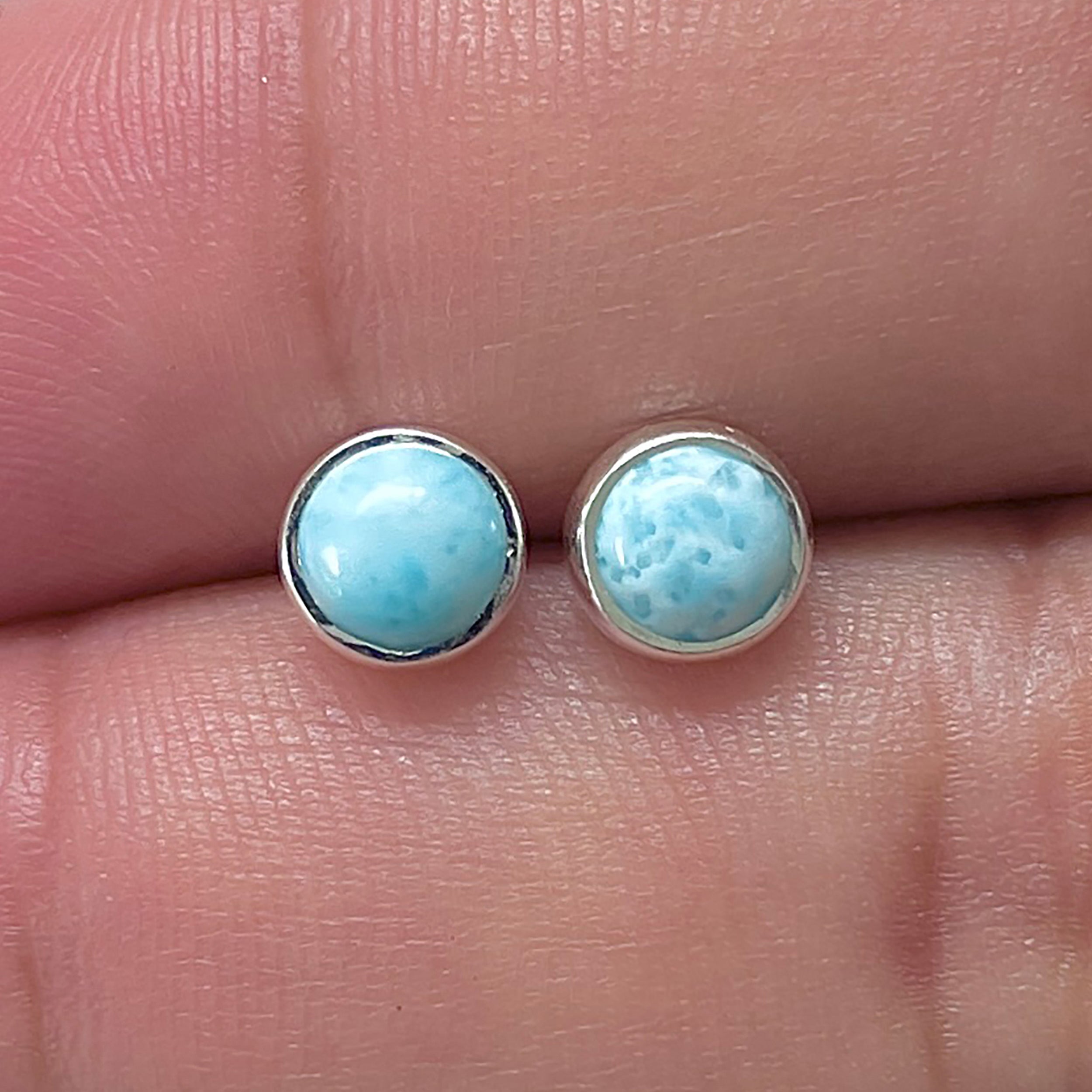 Larimar Stud Earring-(LAR-E-3354.)