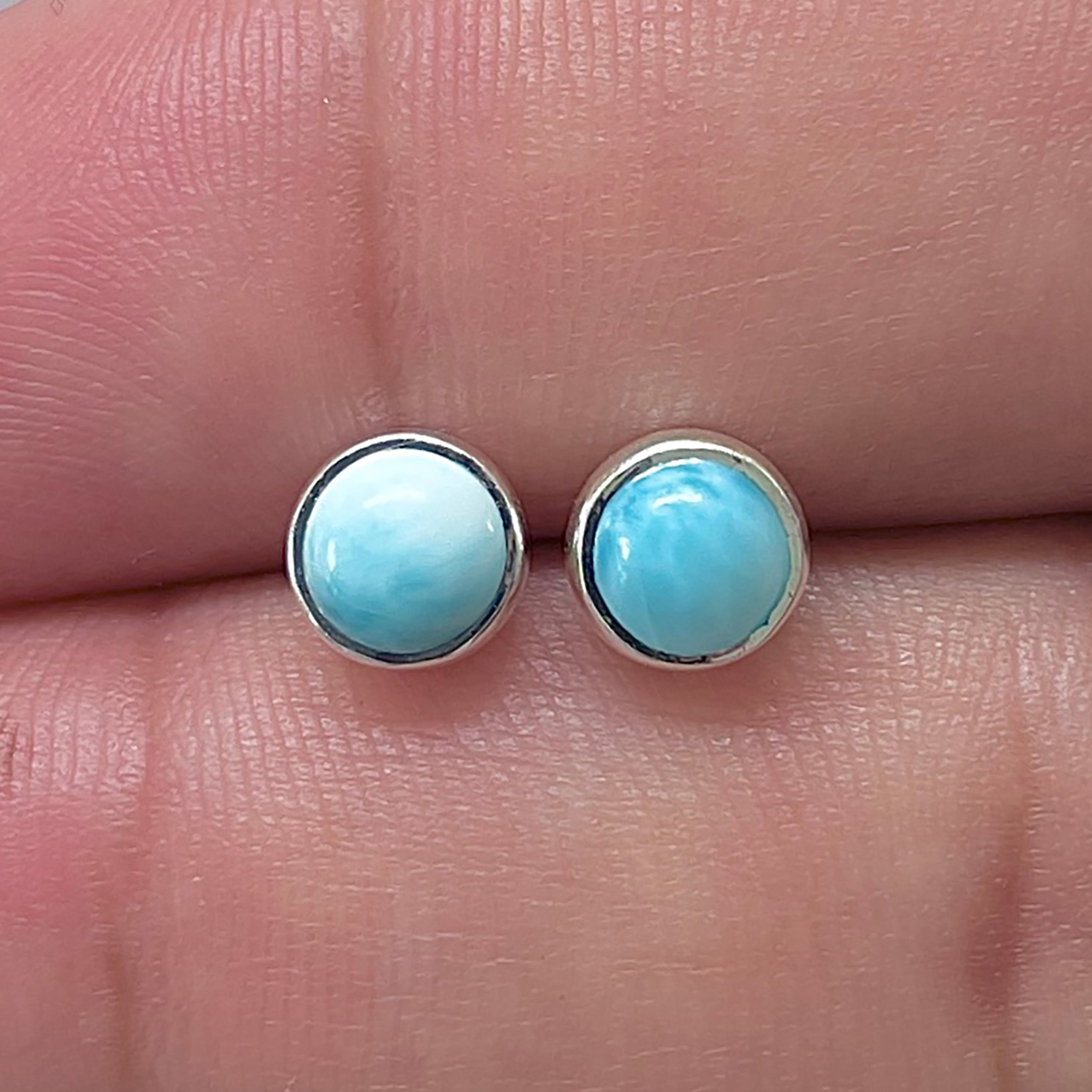 Larimar Stud Earring-(LAR-E-3355.)