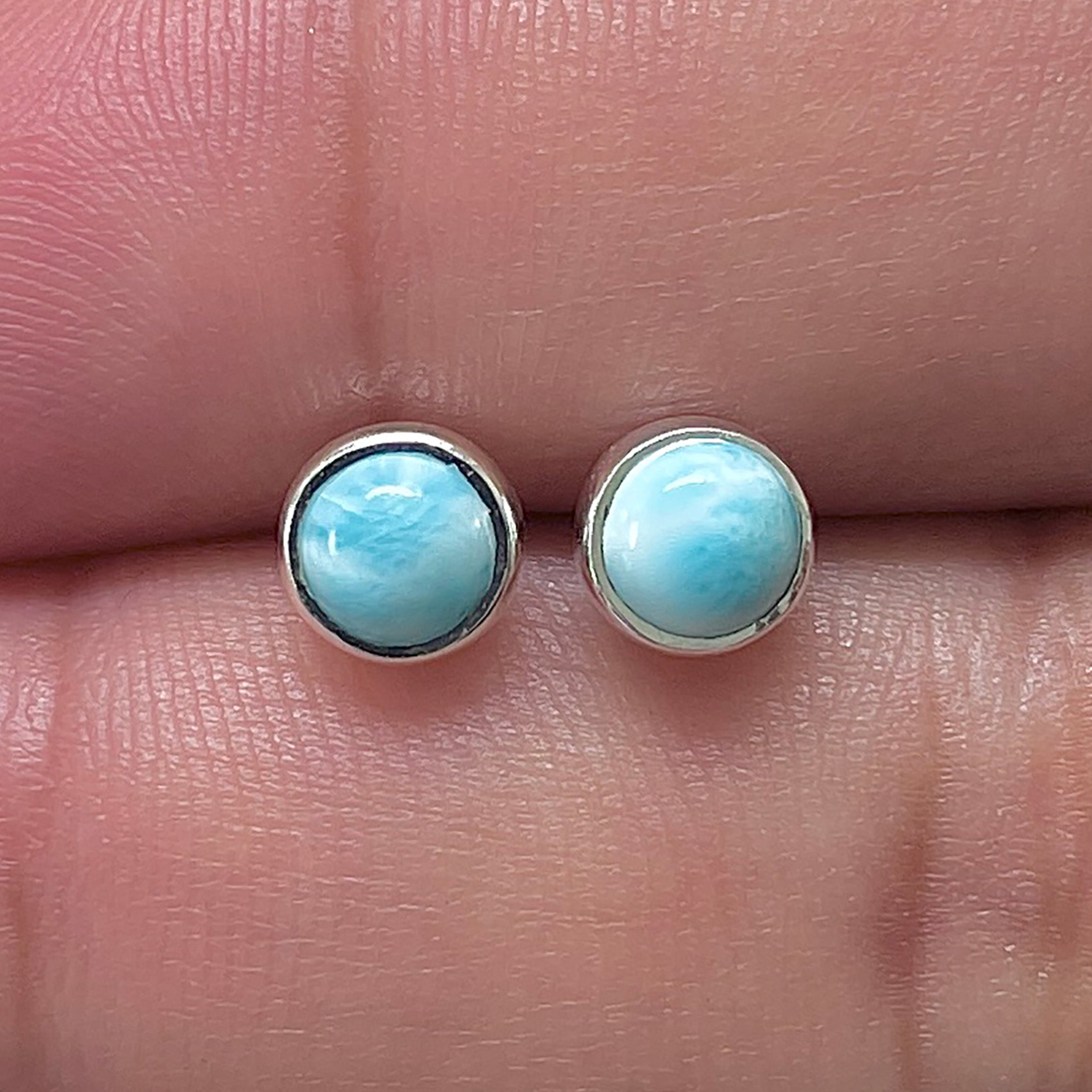 Larimar Stud Earring-(LAR-E-3356.)