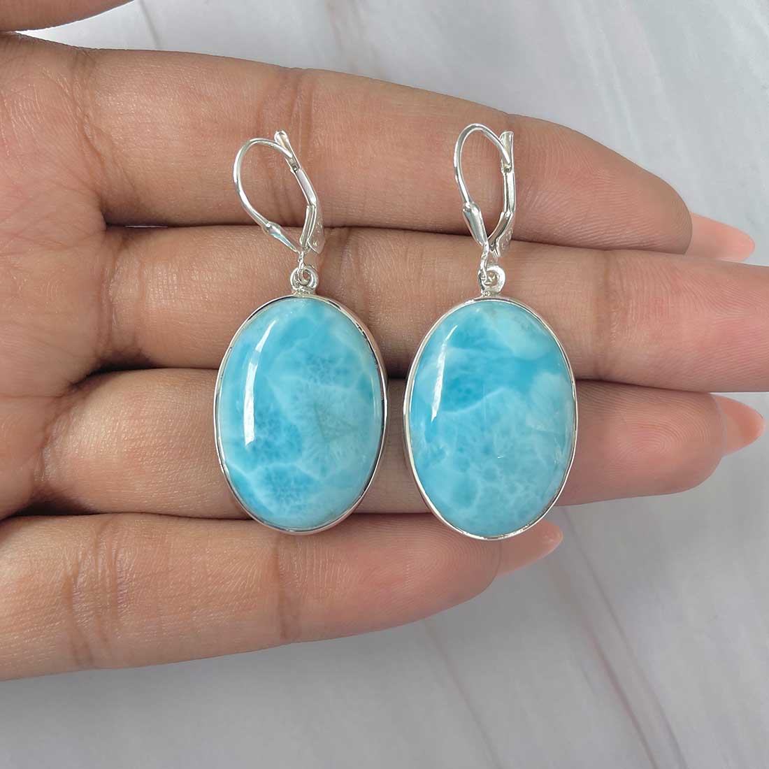 Larimar Earring-(LAR-E-336.)