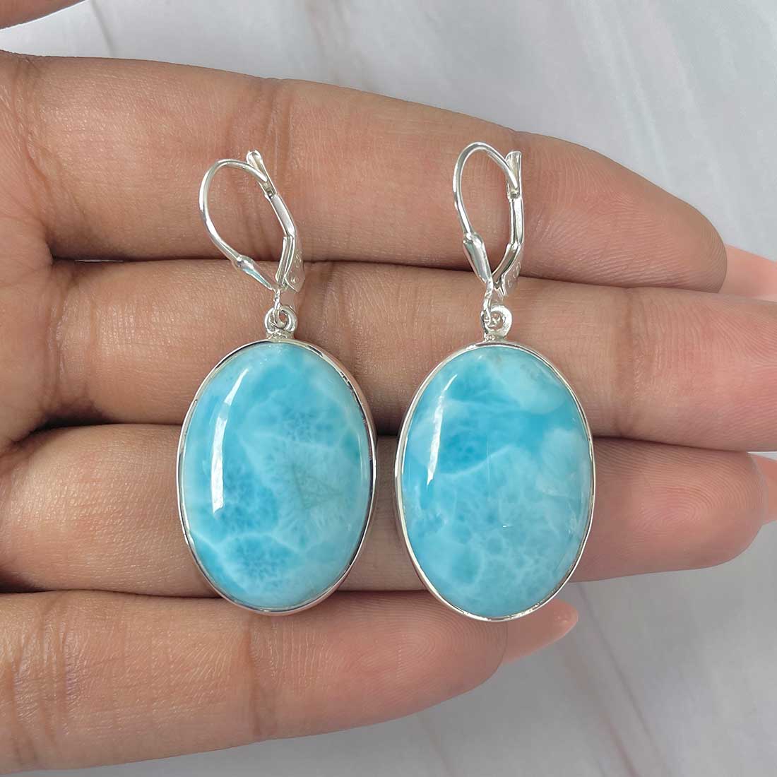 Larimar Earring-(LAR-E-336.)