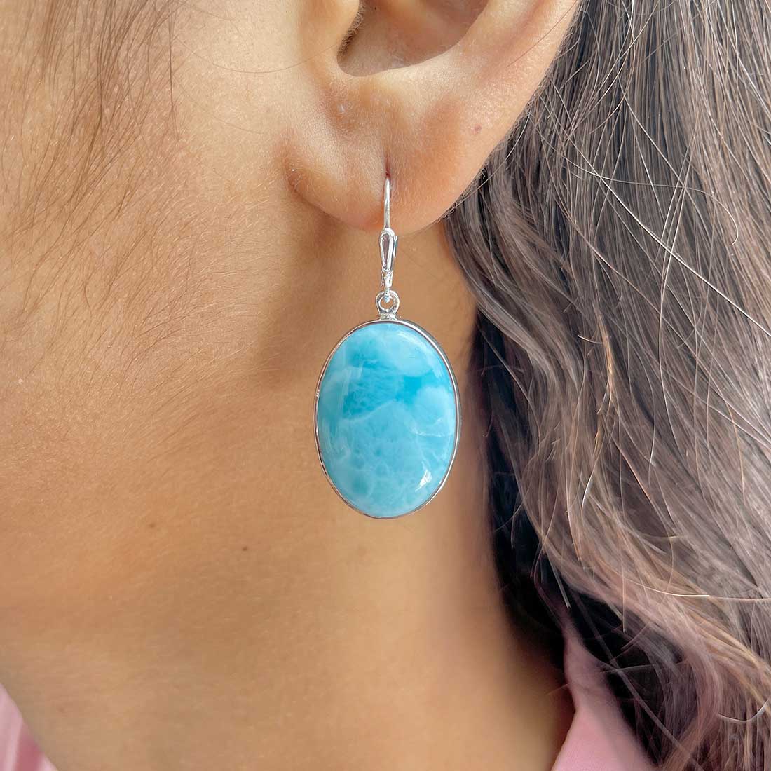 Larimar Earring-(LAR-E-336.)