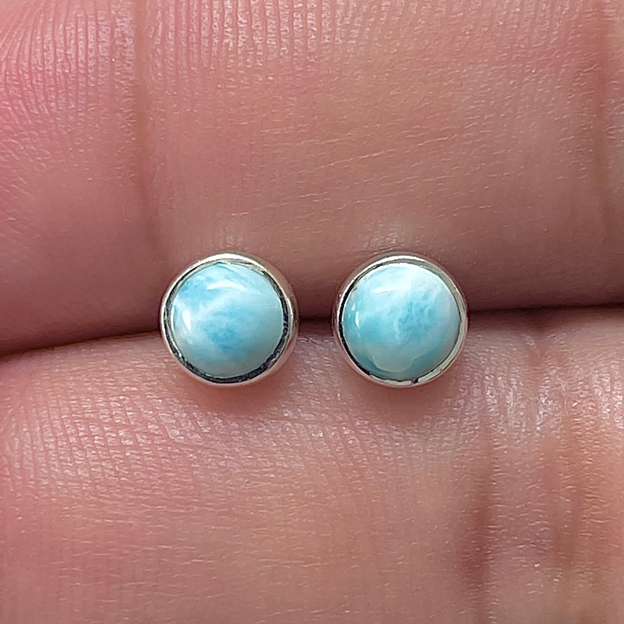 Larimar Stud Earring-(LAR-E-3360.)