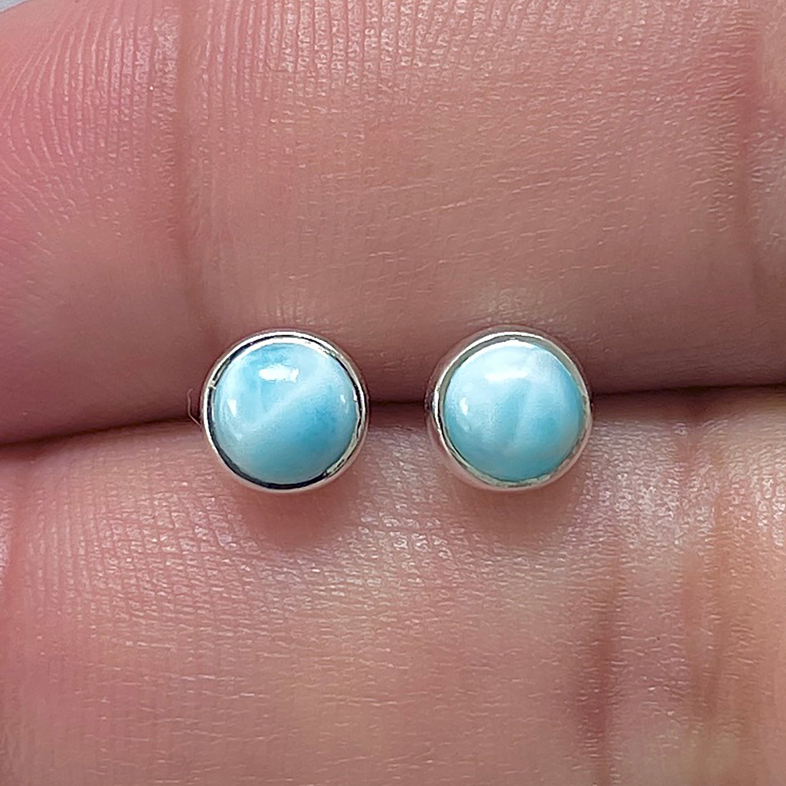 Larimar Stud Earring-(LAR-E-3361.)