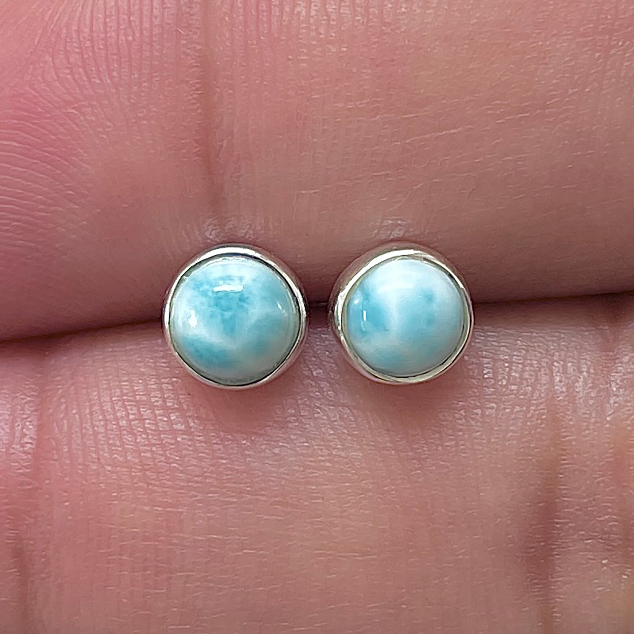 Larimar Stud Earring-(LAR-E-3362.)