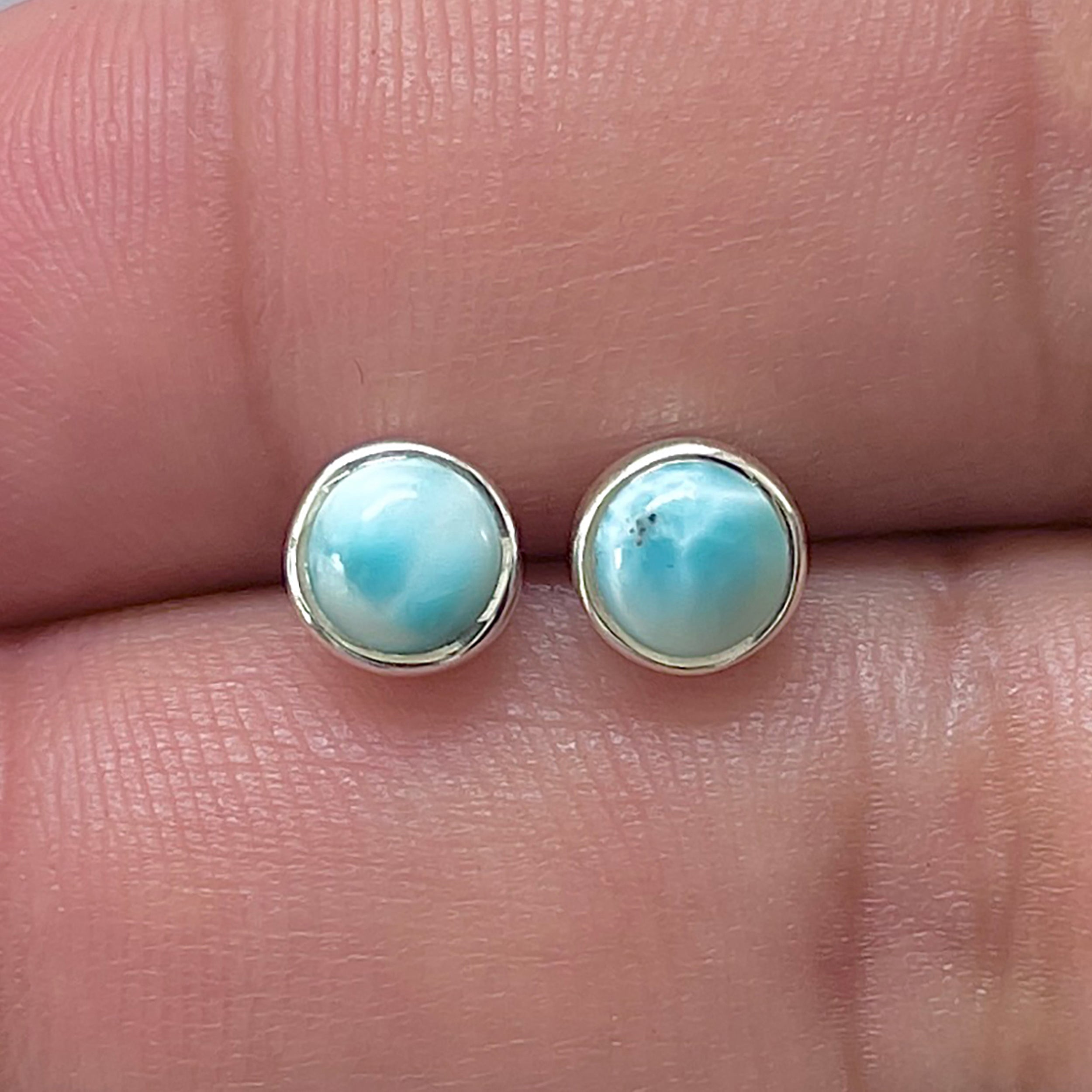 Larimar Stud Earring-(LAR-E-3363.)