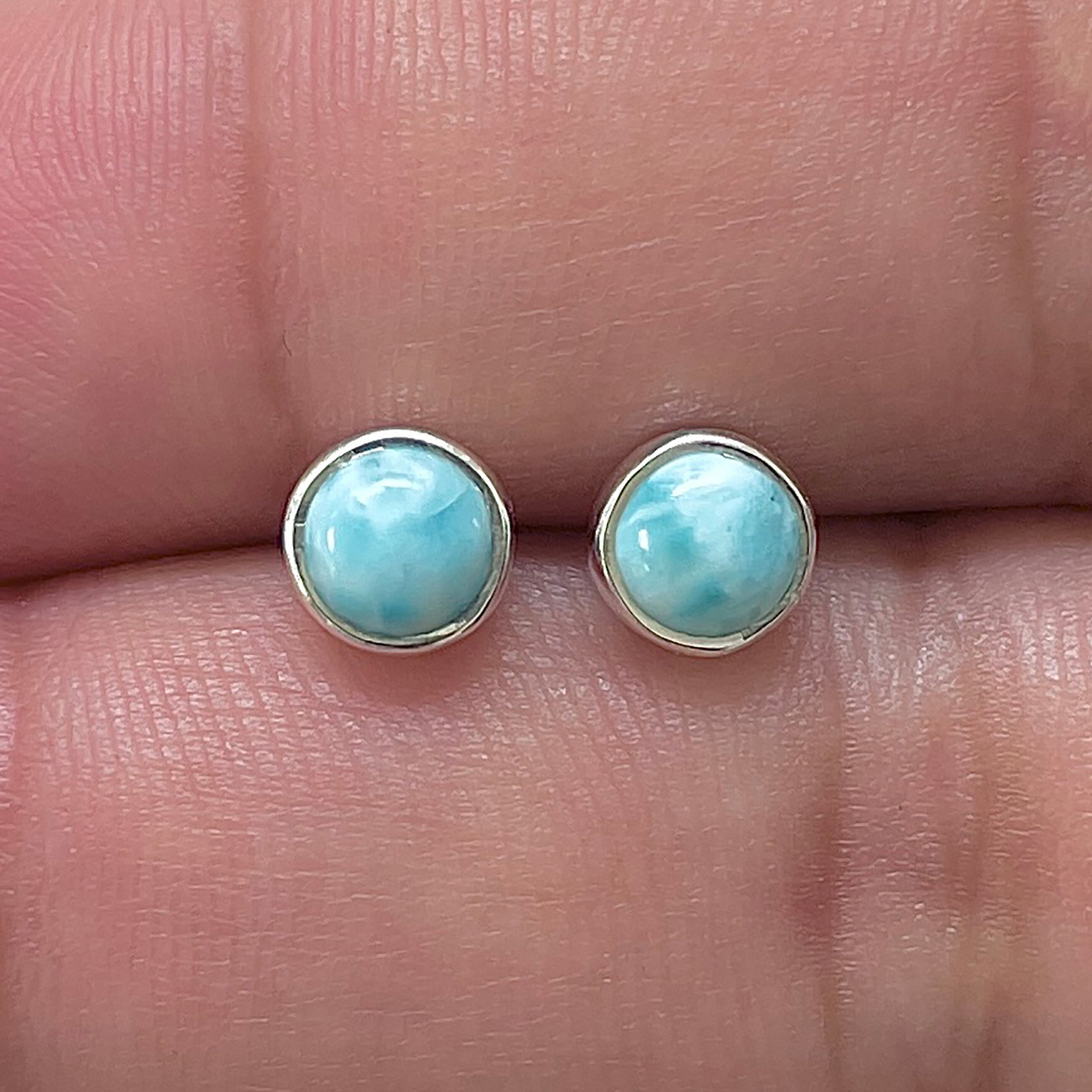 Larimar Stud Earring-(LAR-E-3364.)