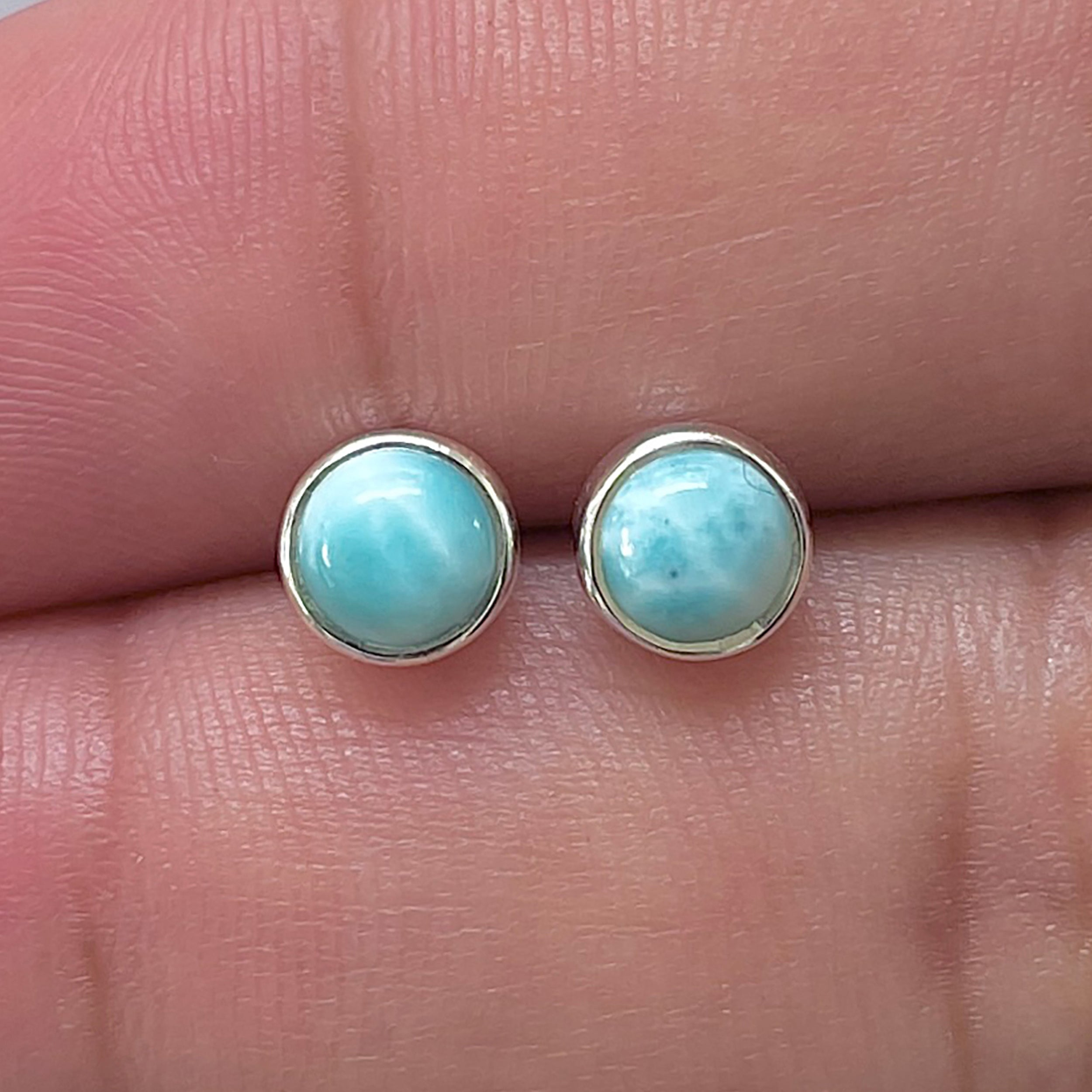 Larimar Stud Earring-(LAR-E-3365.)
