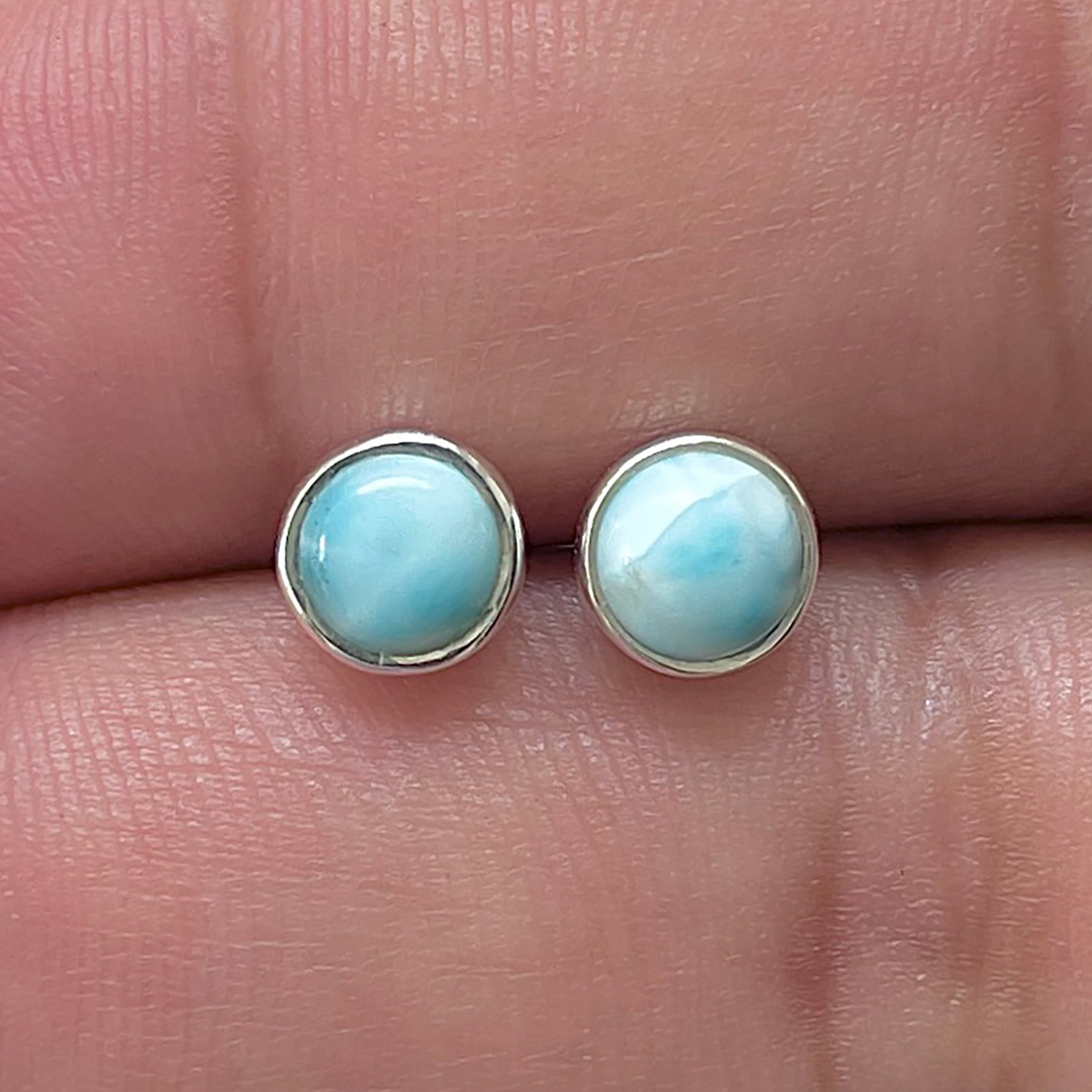Larimar Stud Earring-(LAR-E-3366.)