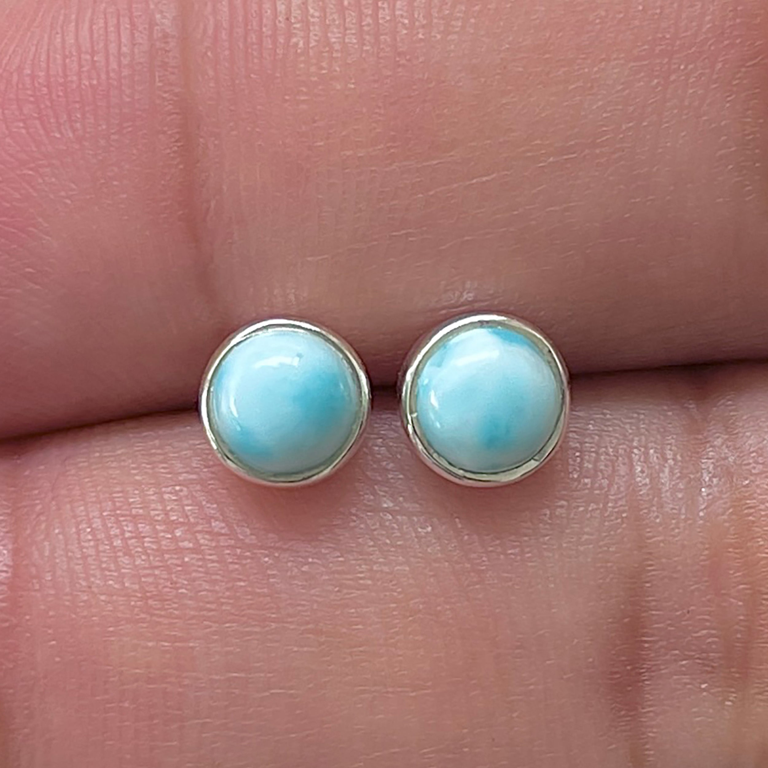 Larimar Stud Earring-(LAR-E-3367.)
