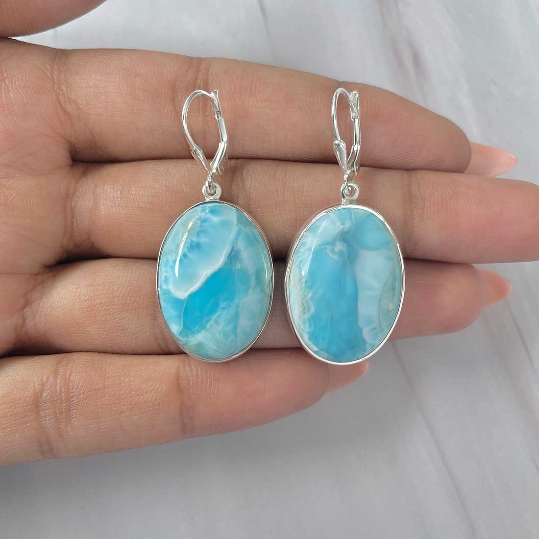 Larimar Earring-(LAR-E-337.)