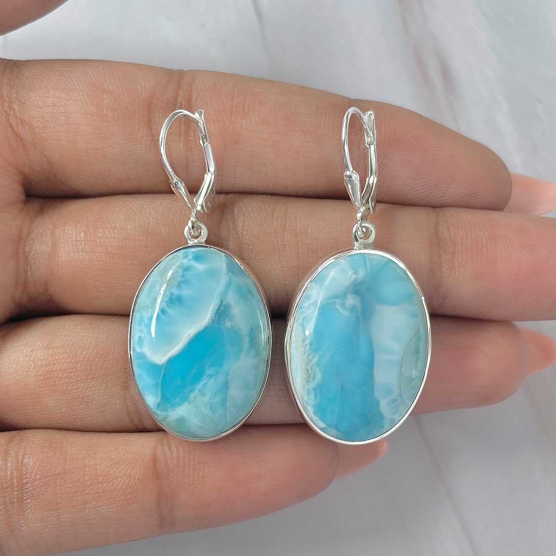Larimar Earring-(LAR-E-337.)