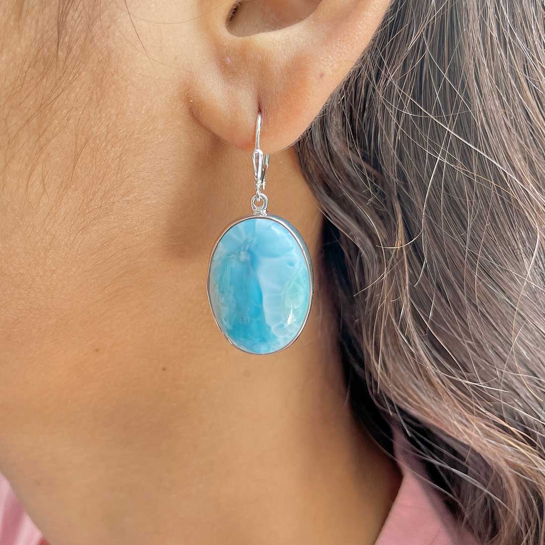 Larimar Earring-(LAR-E-337.)
