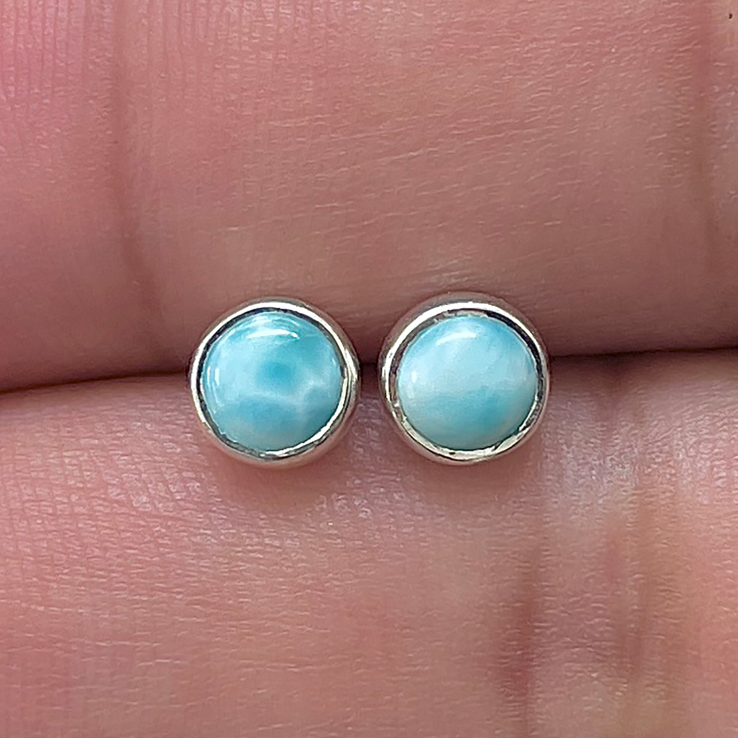Larimar Stud Earring-(LAR-E-3372.)