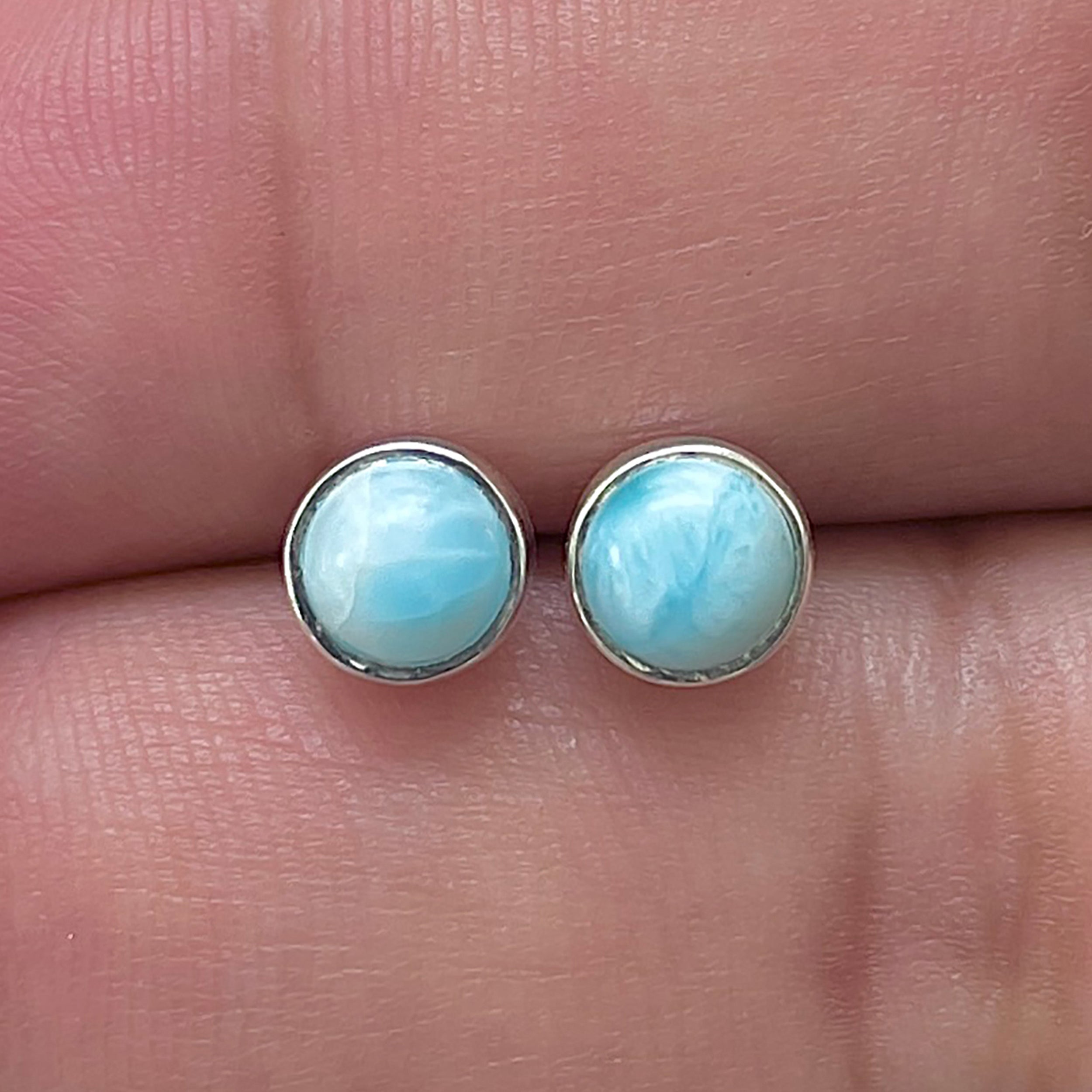 Larimar Stud Earring-(LAR-E-3373.)