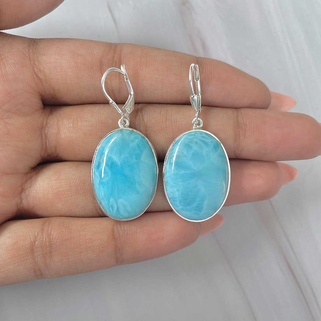 Larimar Earring-(LAR-E-338.)