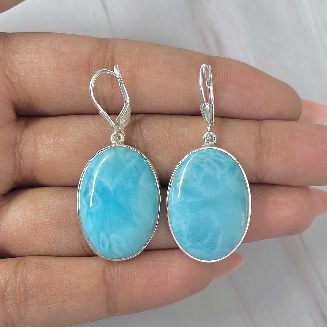Larimar Earring-(LAR-E-338.)