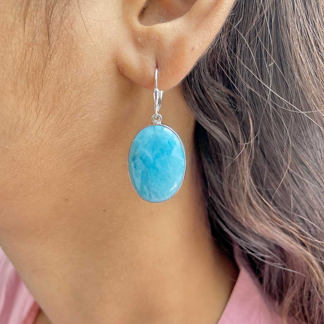 Larimar Earring-(LAR-E-338.)