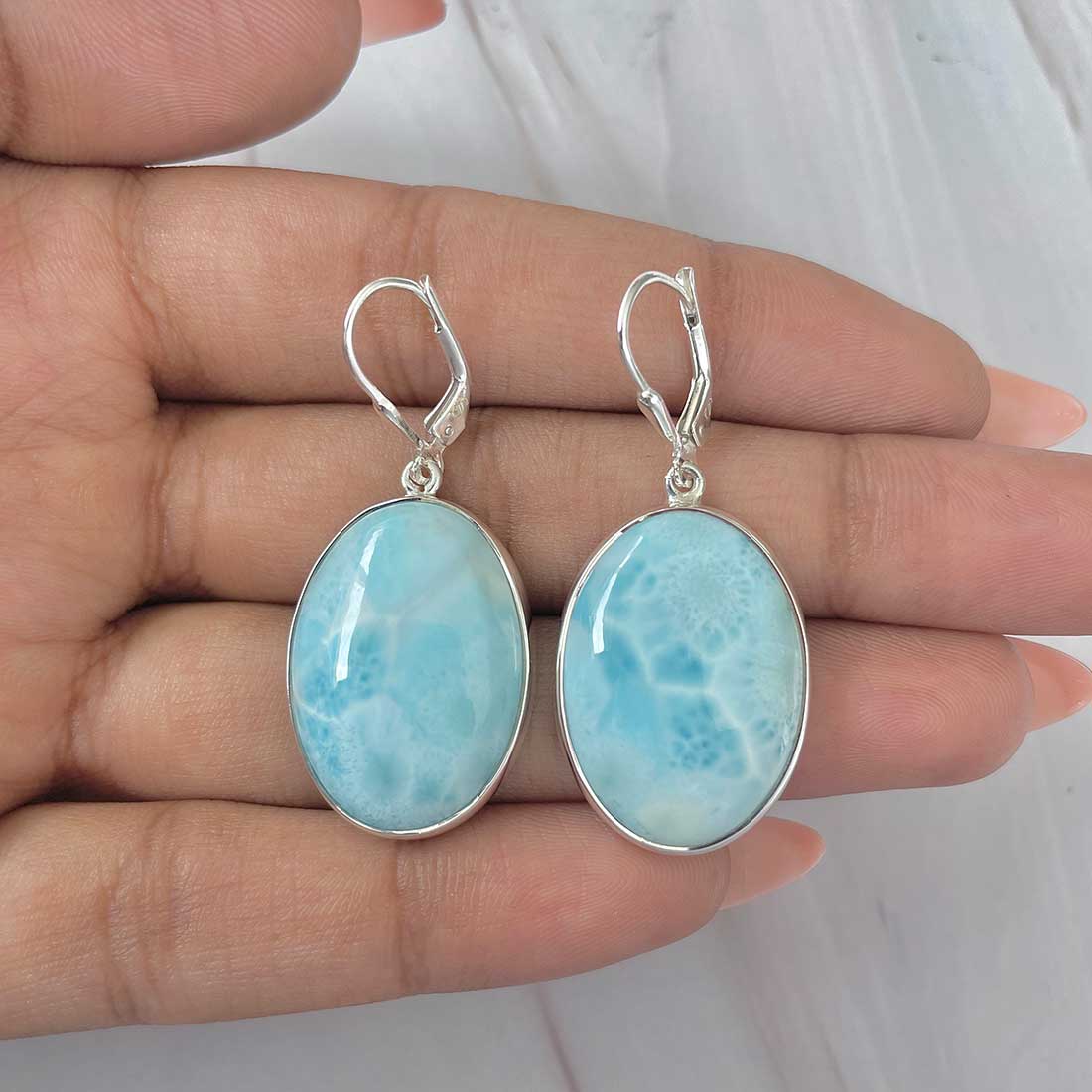 Larimar Earring-(LAR-E-339.)
