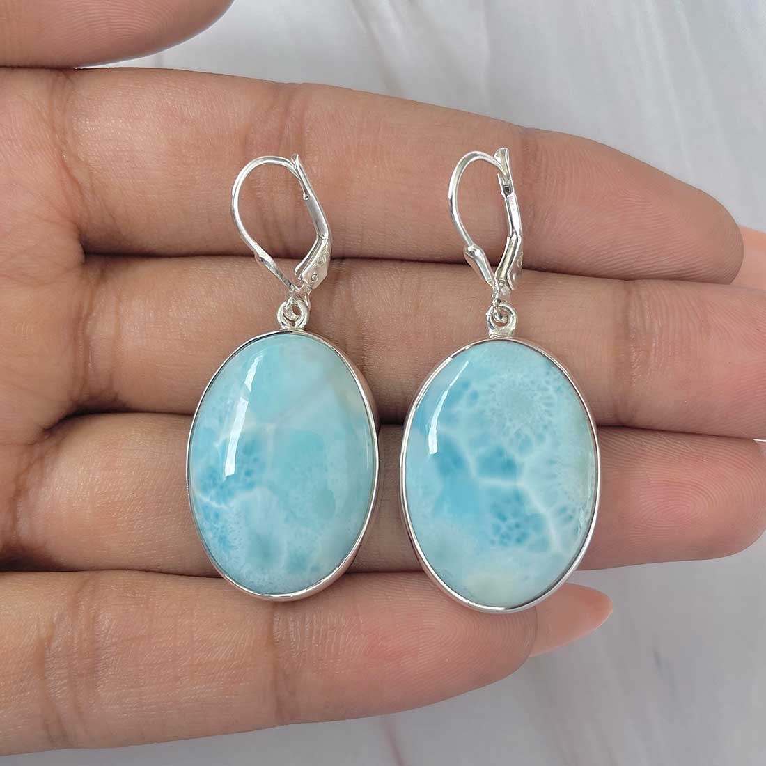 Larimar Earring-(LAR-E-339.)