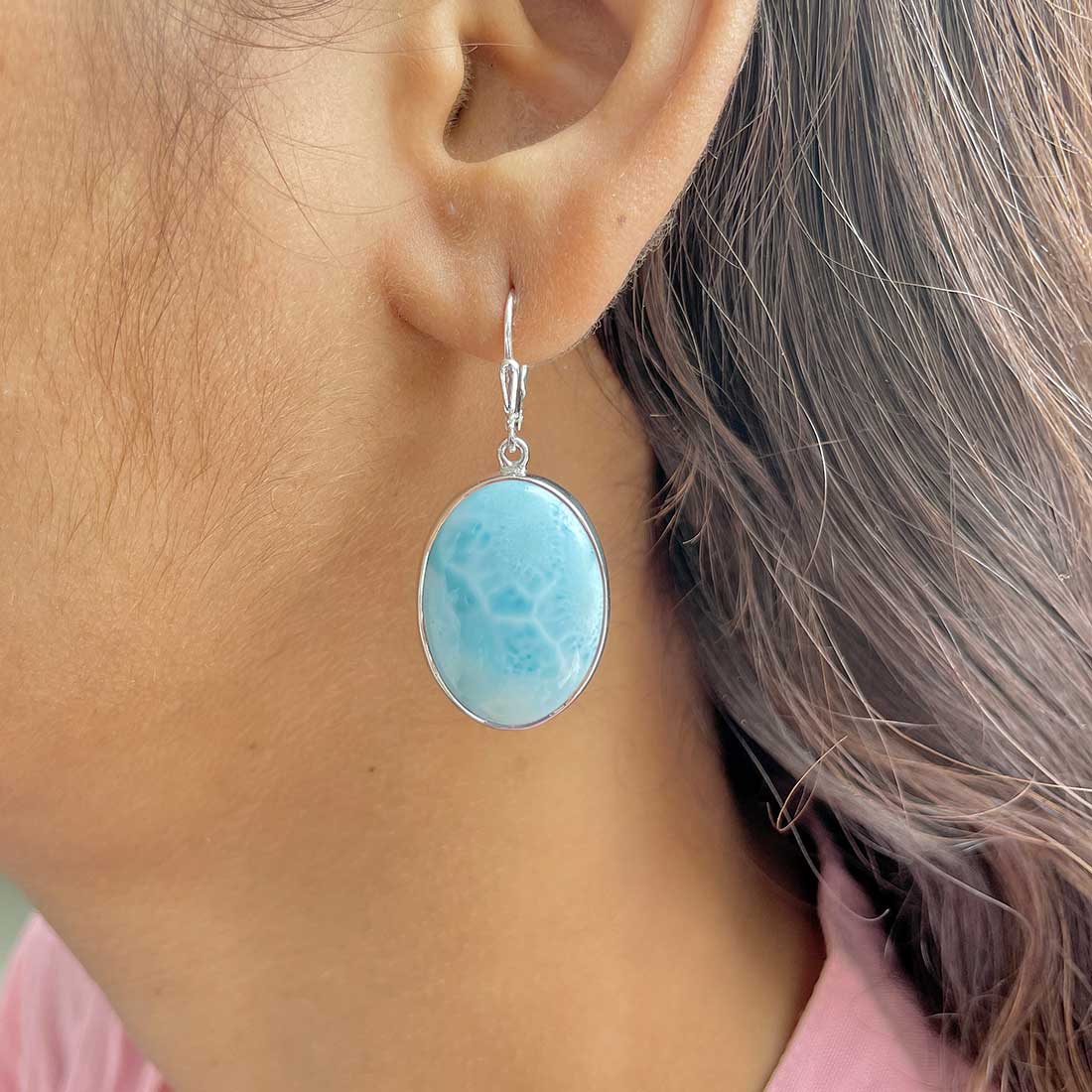 Larimar Earring-(LAR-E-339.)