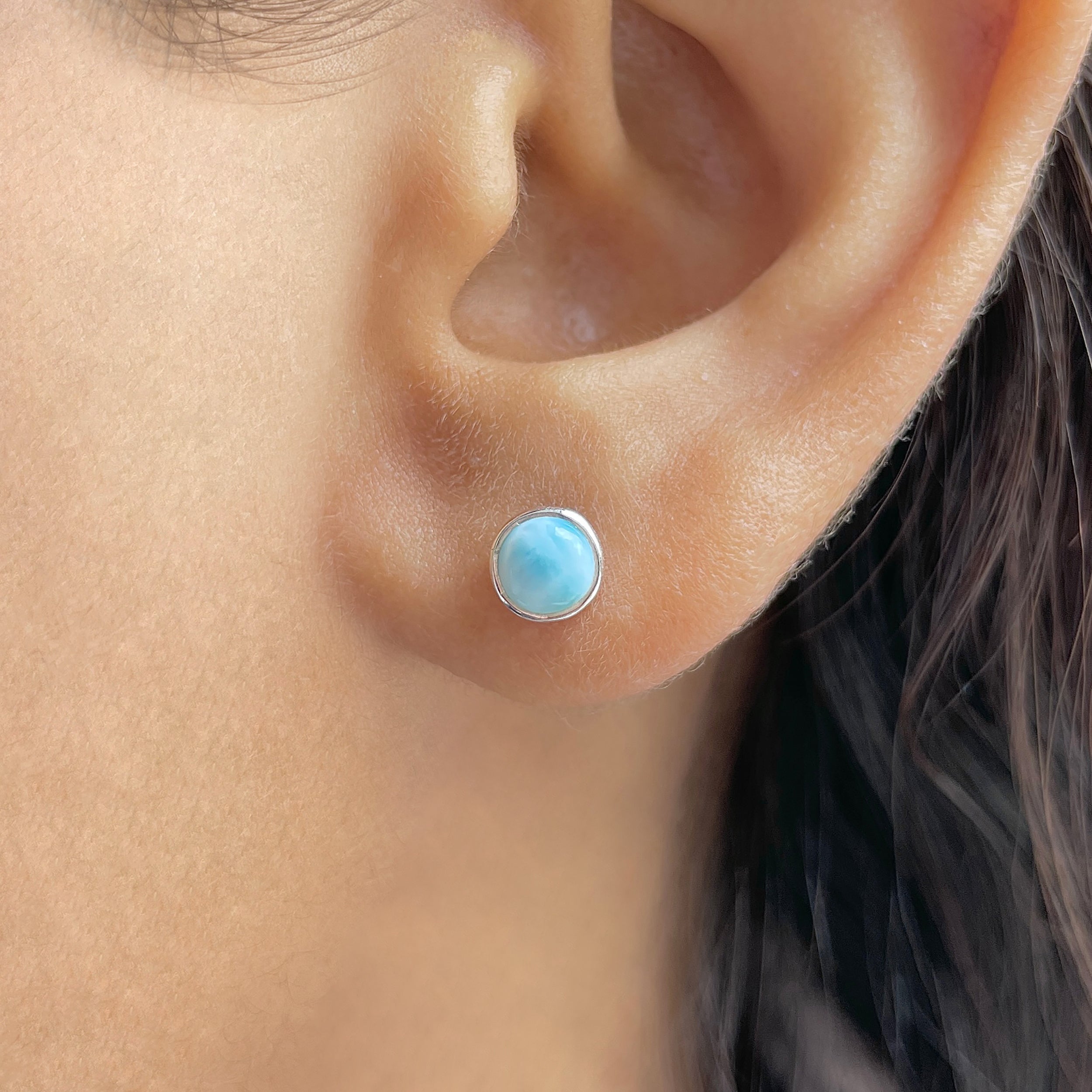 Larimar Stud Earring-(LAR-E-3396.)