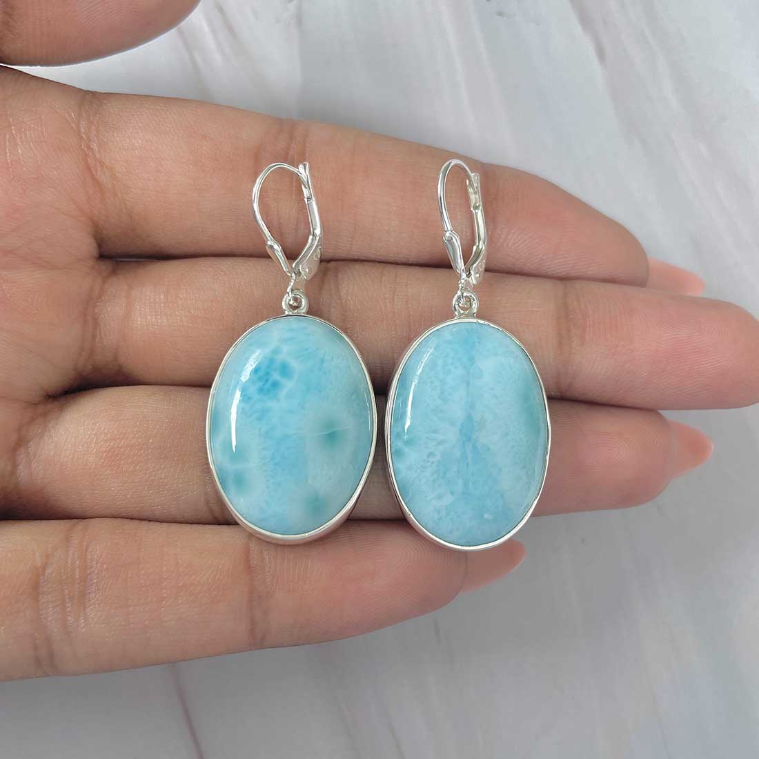 Larimar Earring-(LAR-E-340.)