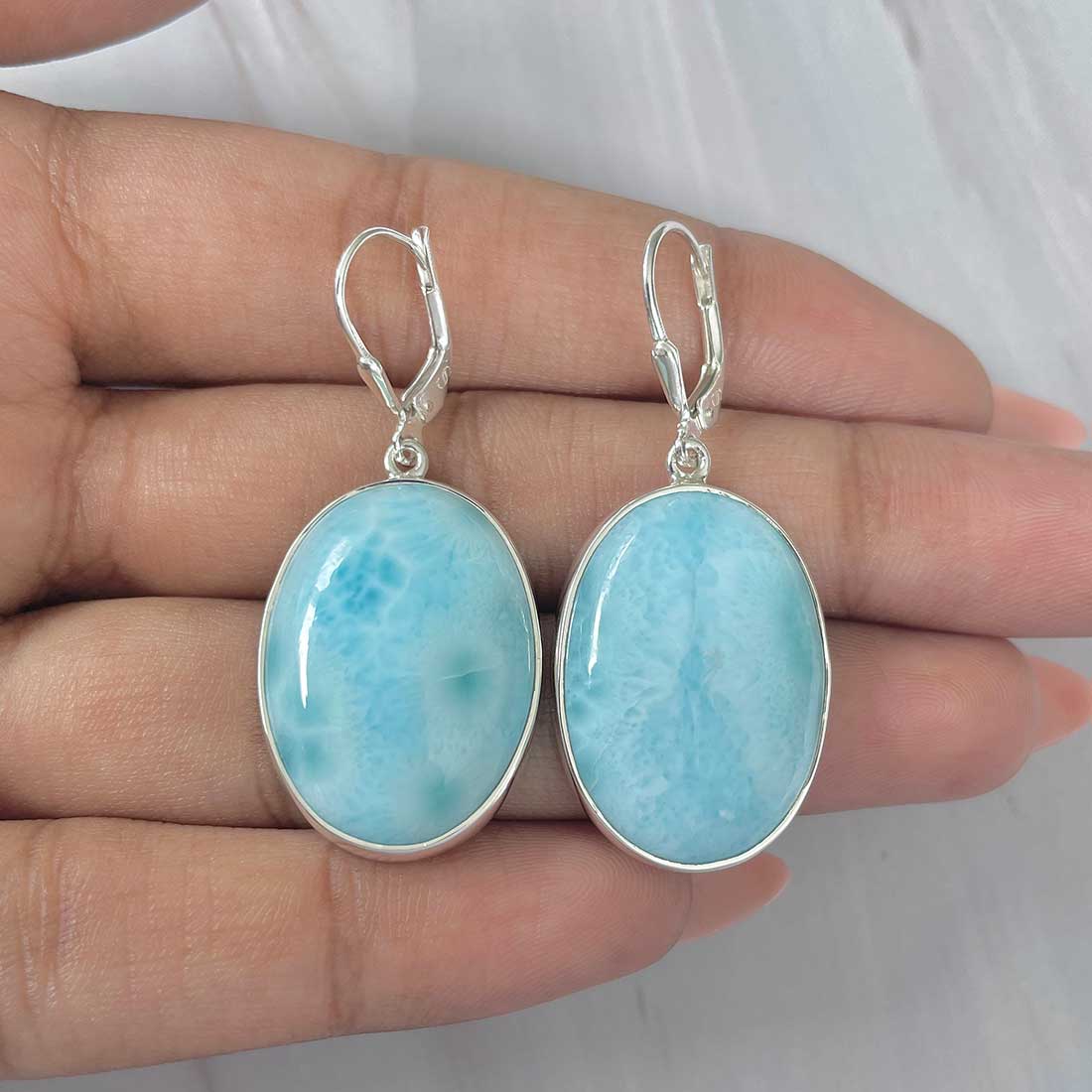Larimar Earring-(LAR-E-340.)