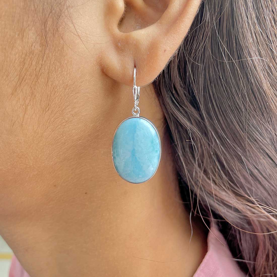 Larimar Earring-(LAR-E-340.)