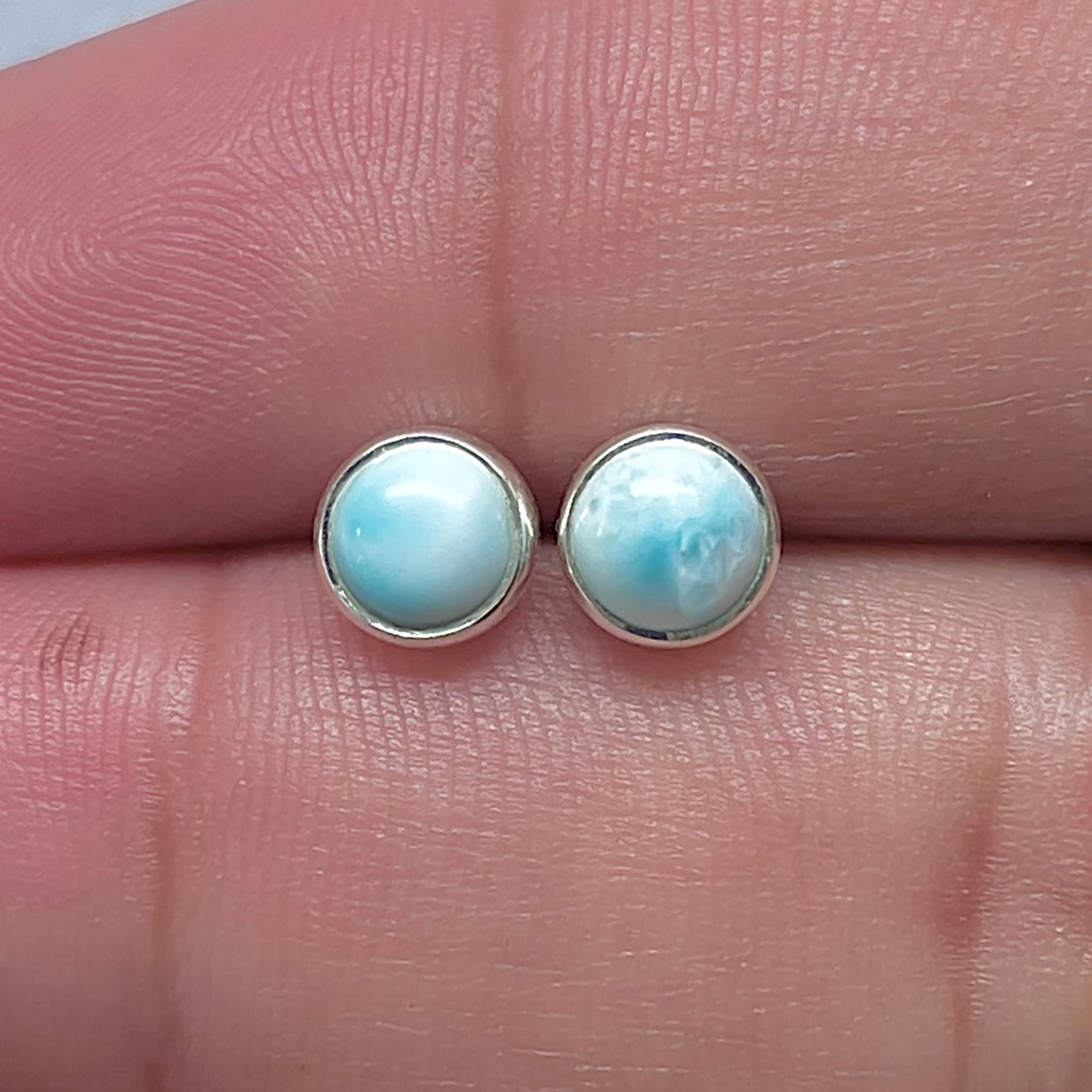 Larimar Stud Earring-(LAR-E-3402.)