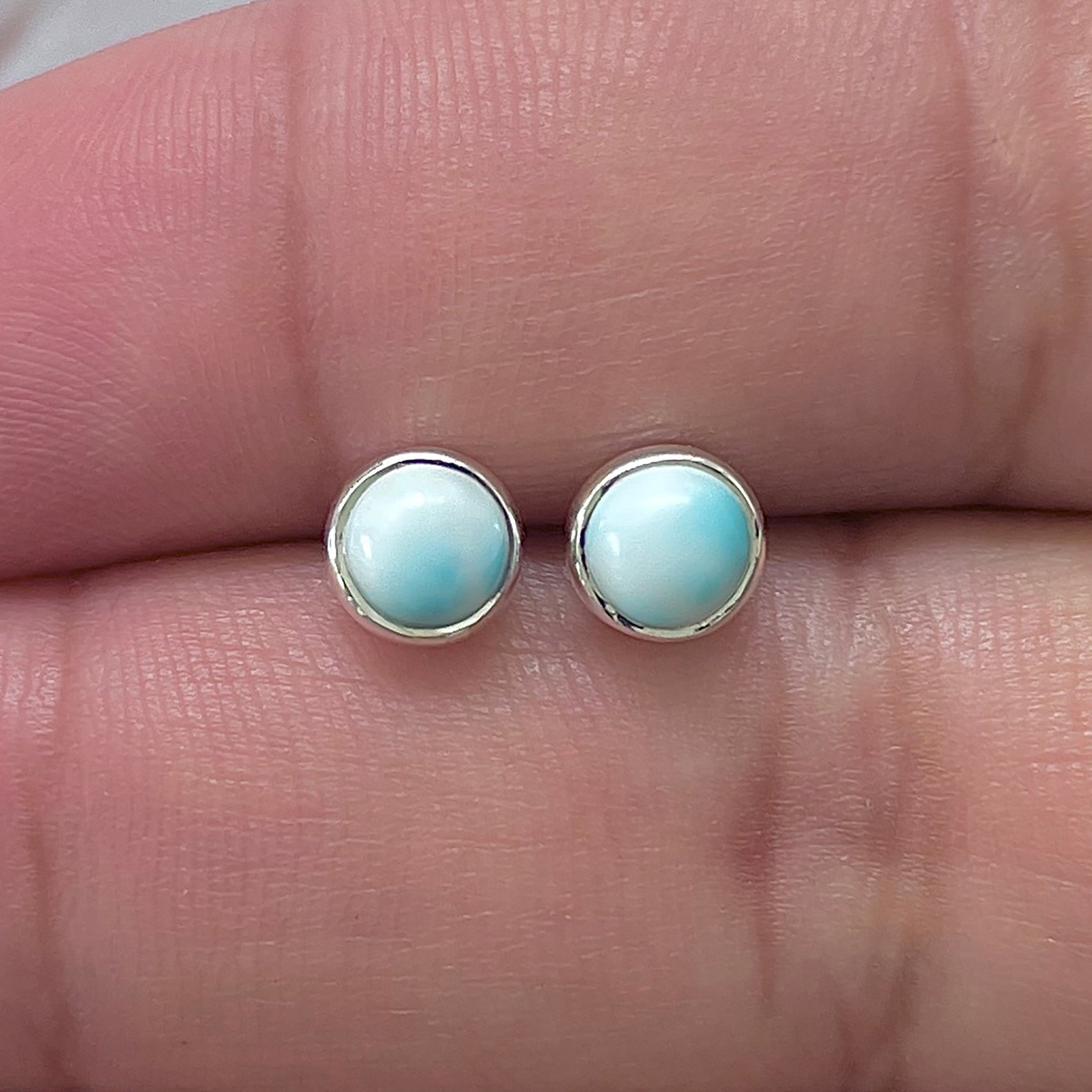 Larimar Stud Earring-(LAR-E-3403.)