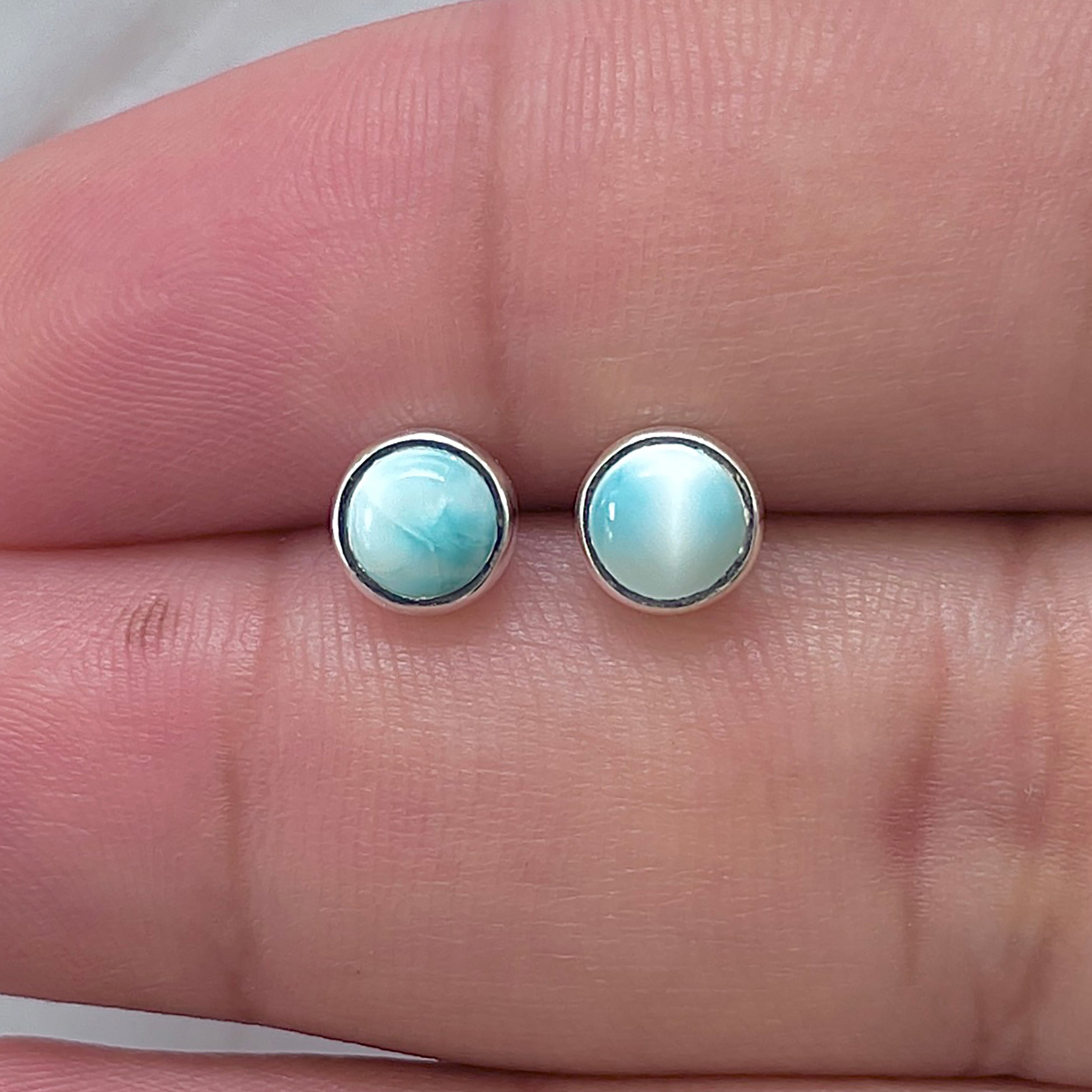 Larimar Stud Earring-(LAR-E-3404.)