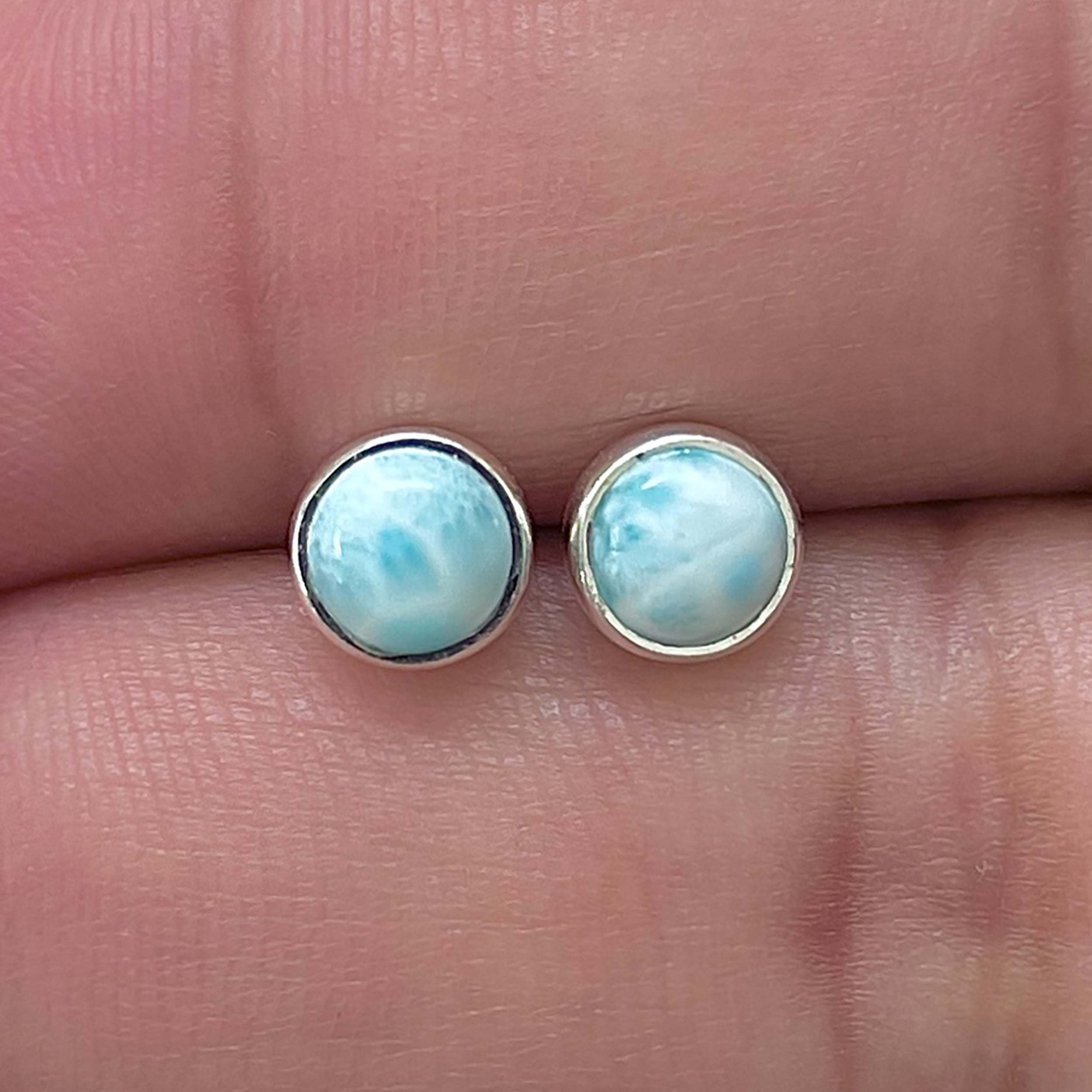 Larimar Stud Earring-(LAR-E-3405.)
