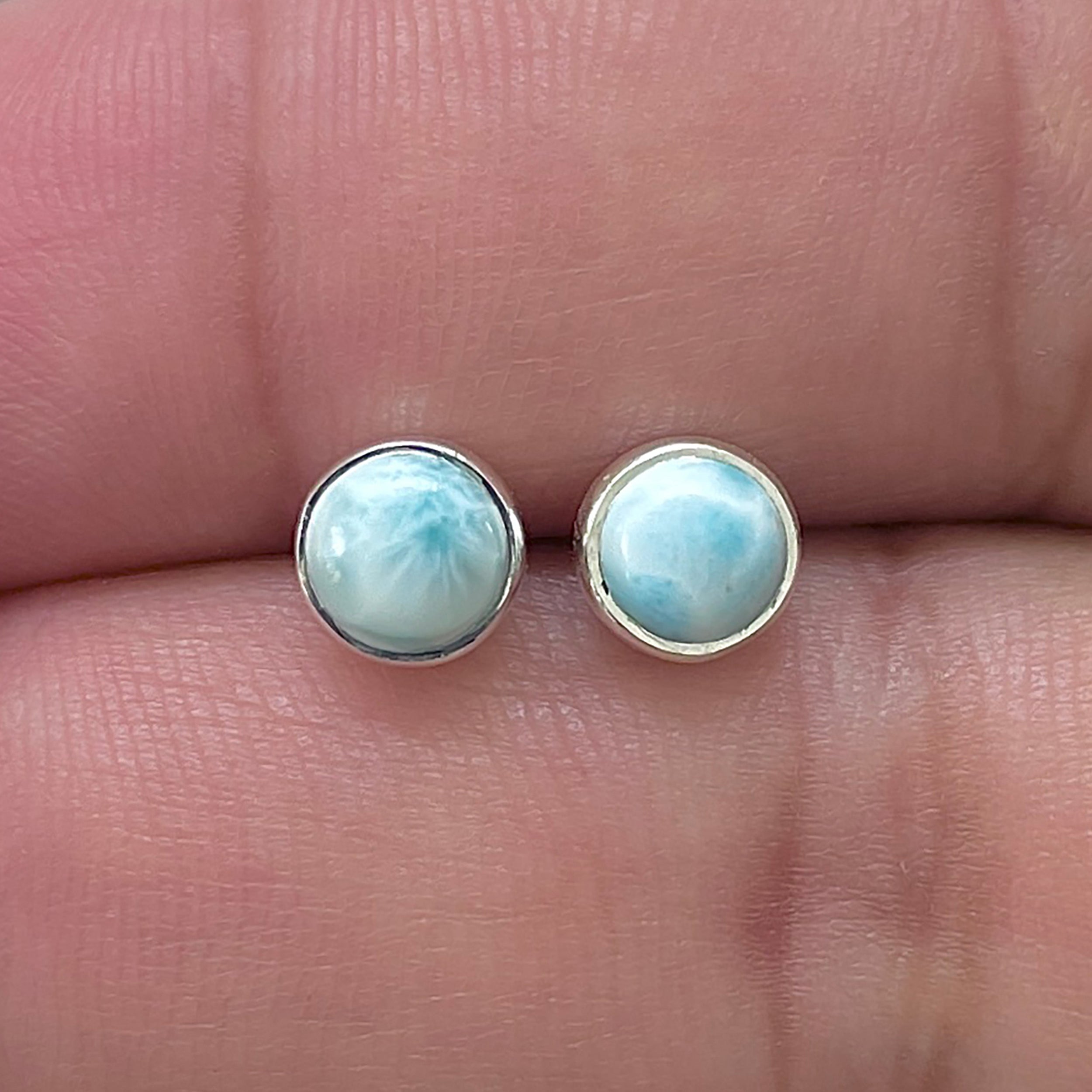Larimar Stud Earring-(LAR-E-3406.)