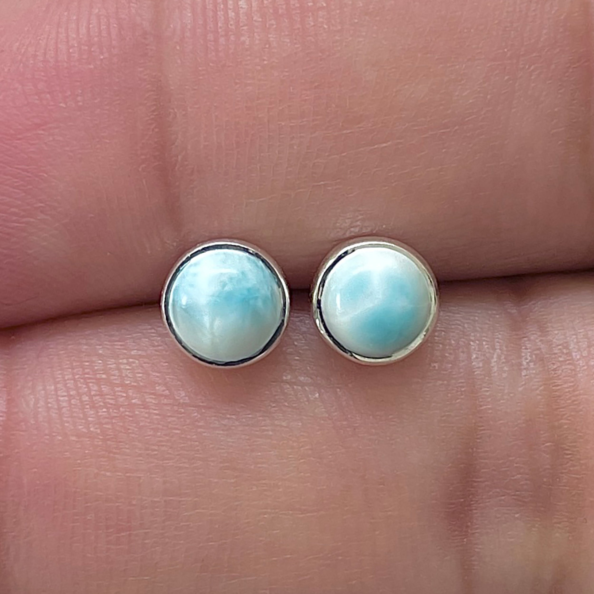 Larimar Stud Earring-(LAR-E-3408.)