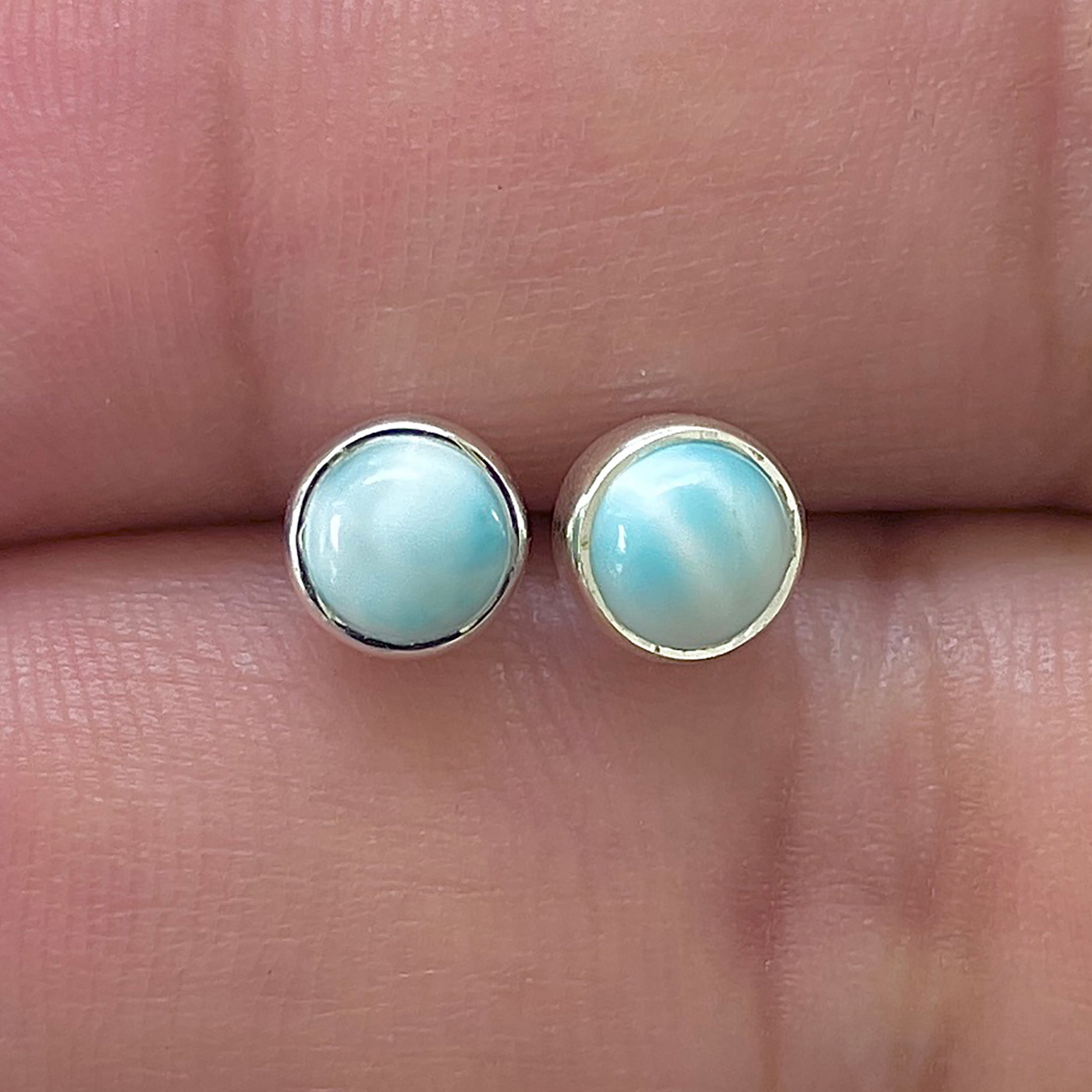 Larimar Stud Earring-(LAR-E-3409.)
