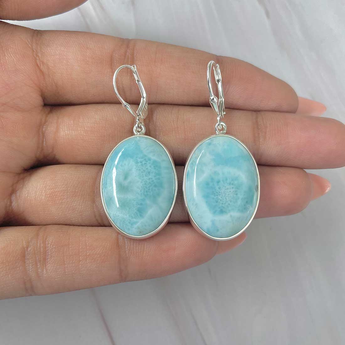 Larimar Earring-(LAR-E-341.)