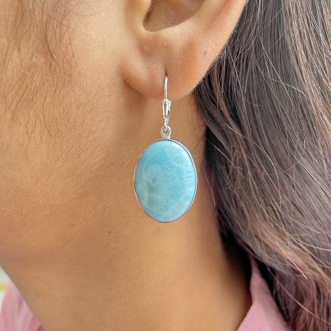 Larimar Earring-(LAR-E-341.)