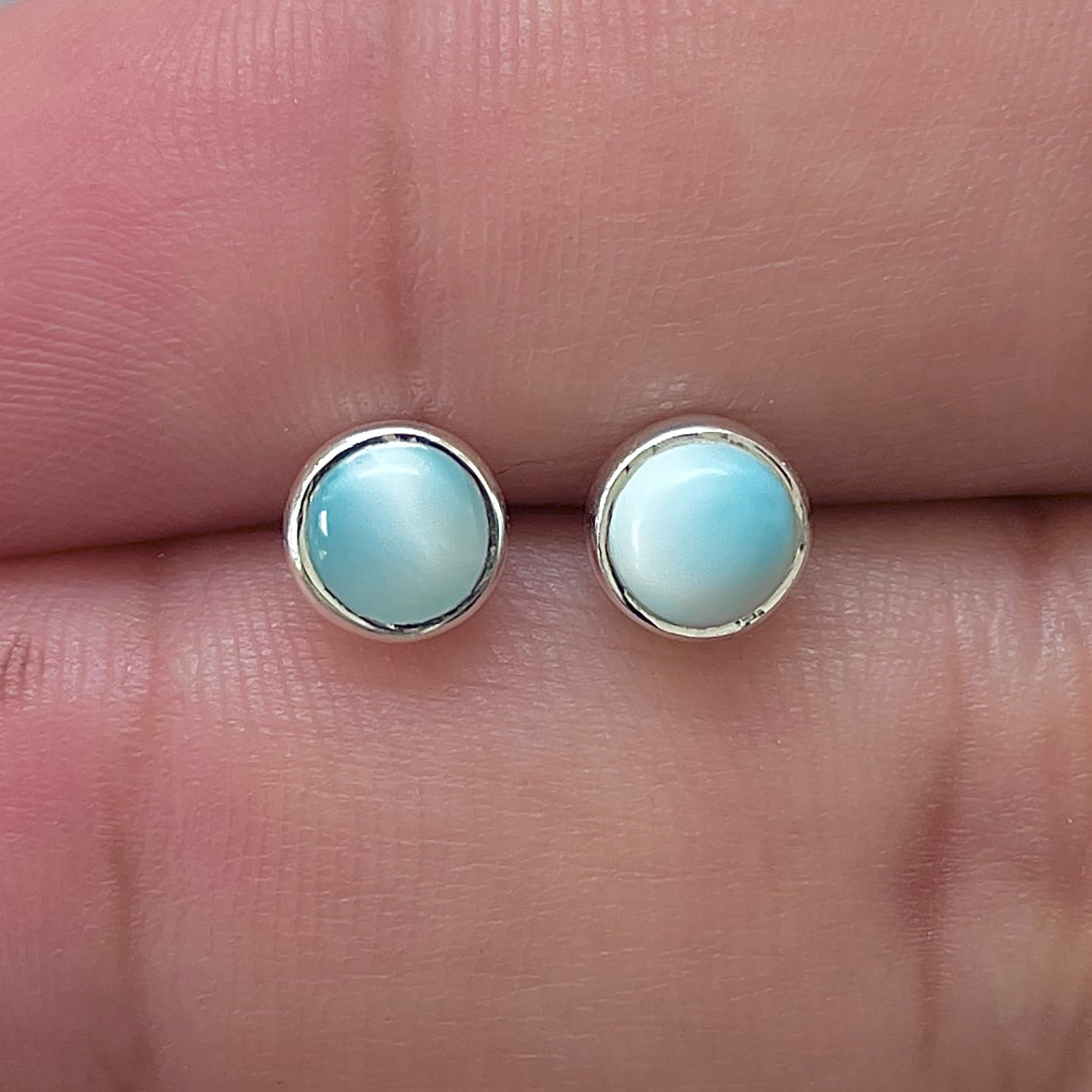 Larimar Stud Earring-(LAR-E-3410.)