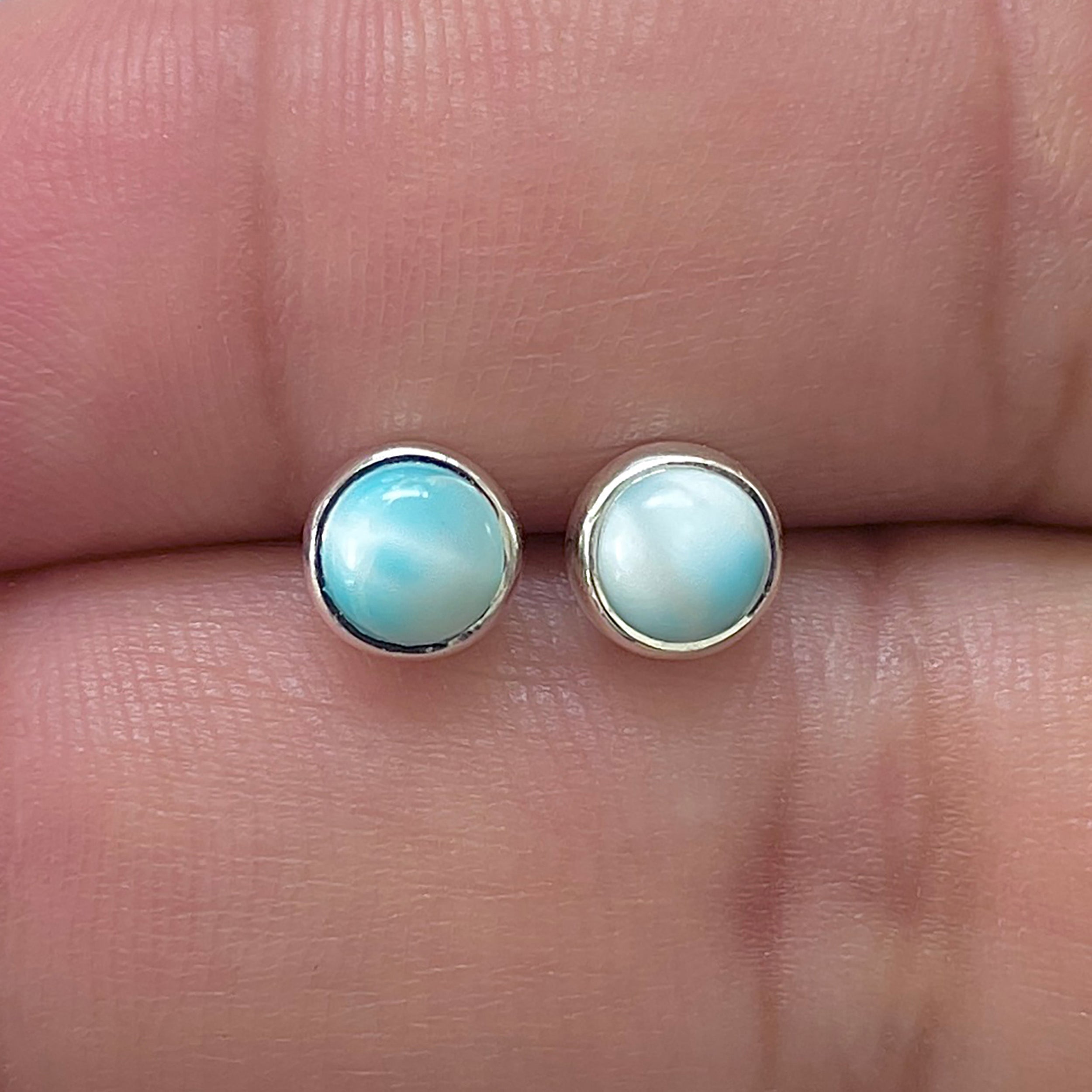 Larimar Stud Earring-(LAR-E-3411.)