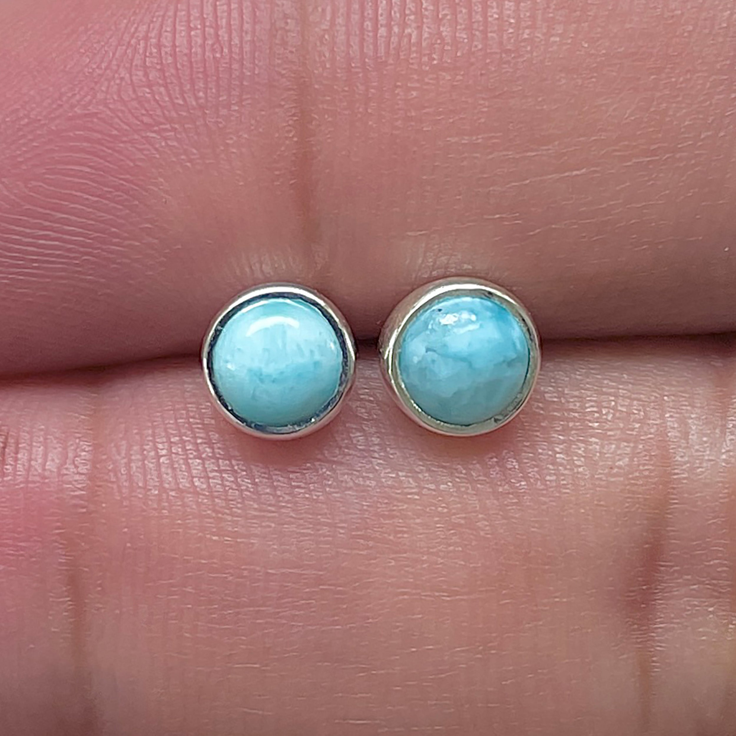 Larimar Stud Earring-(LAR-E-3412.)