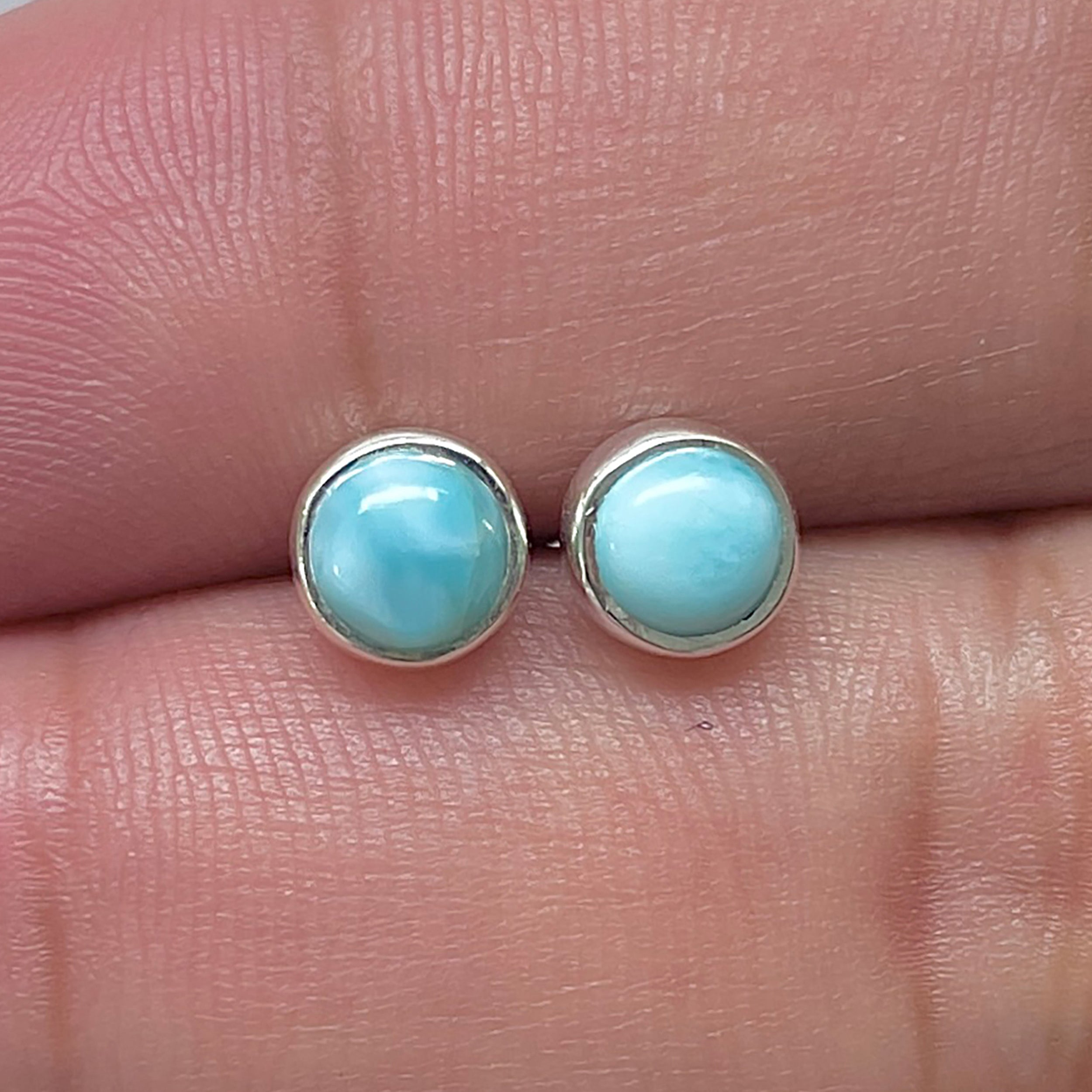 Larimar Stud Earring-(LAR-E-3413.)