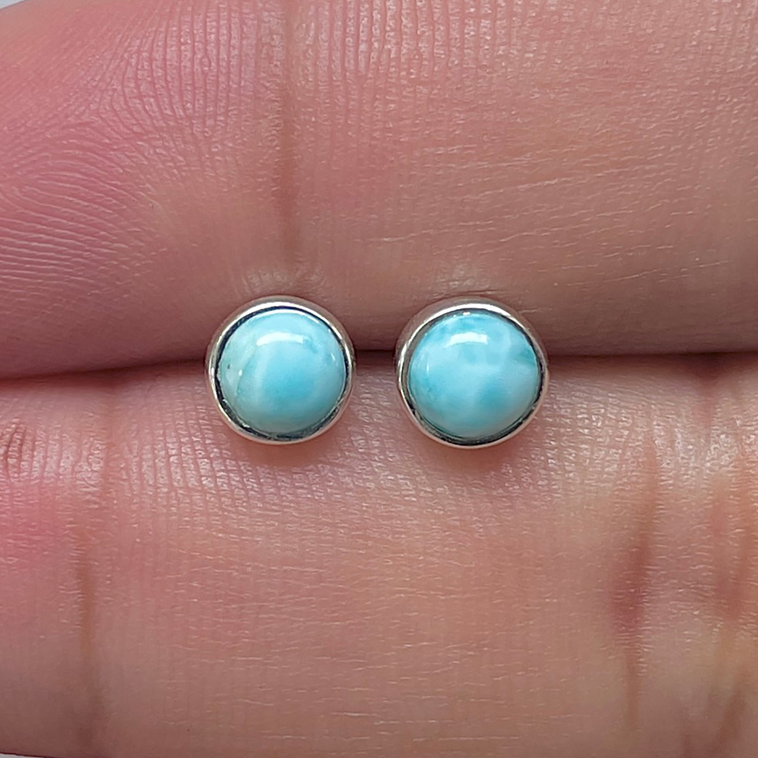 Larimar Stud Earring-(LAR-E-3414.)