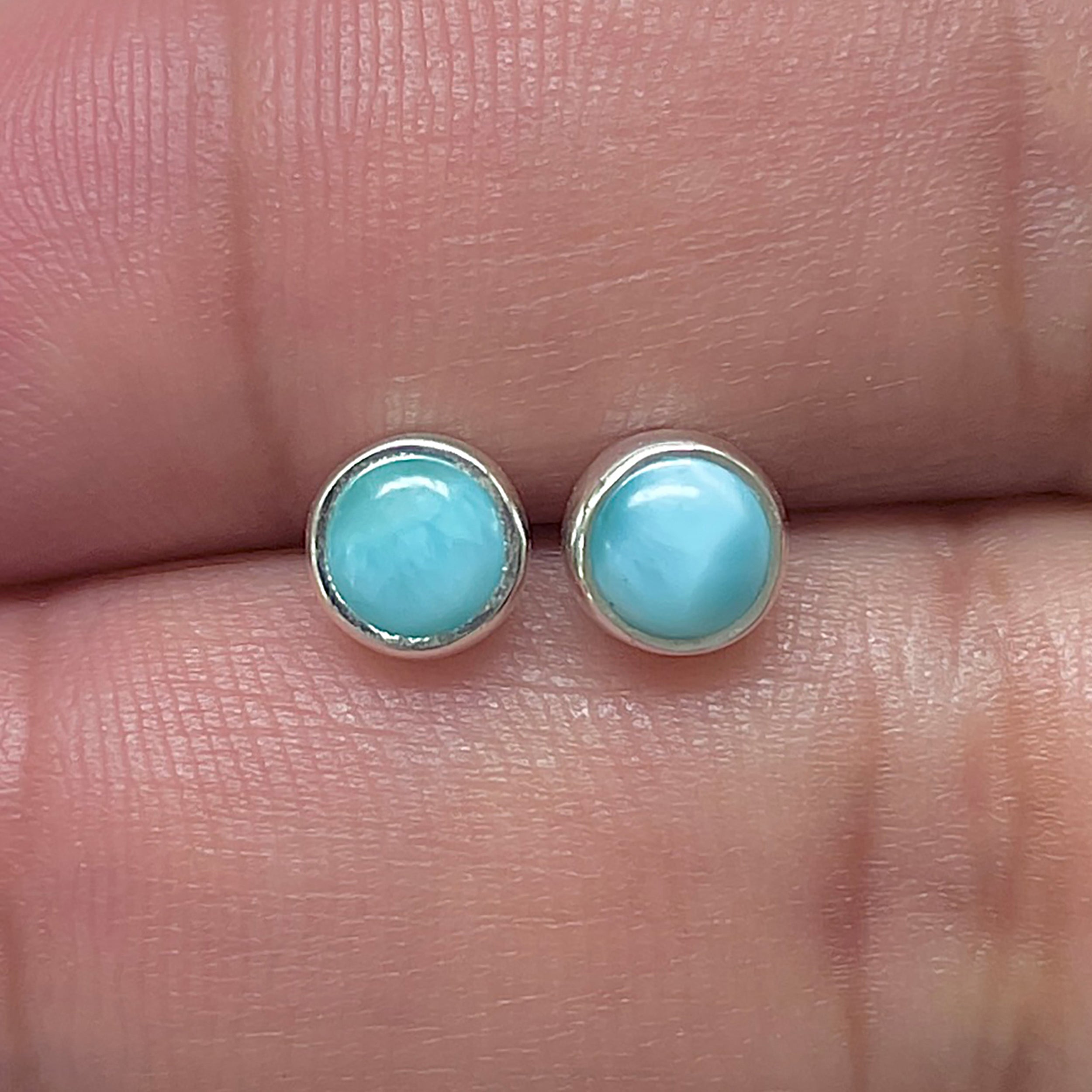Larimar Stud Earring-(LAR-E-3415.)