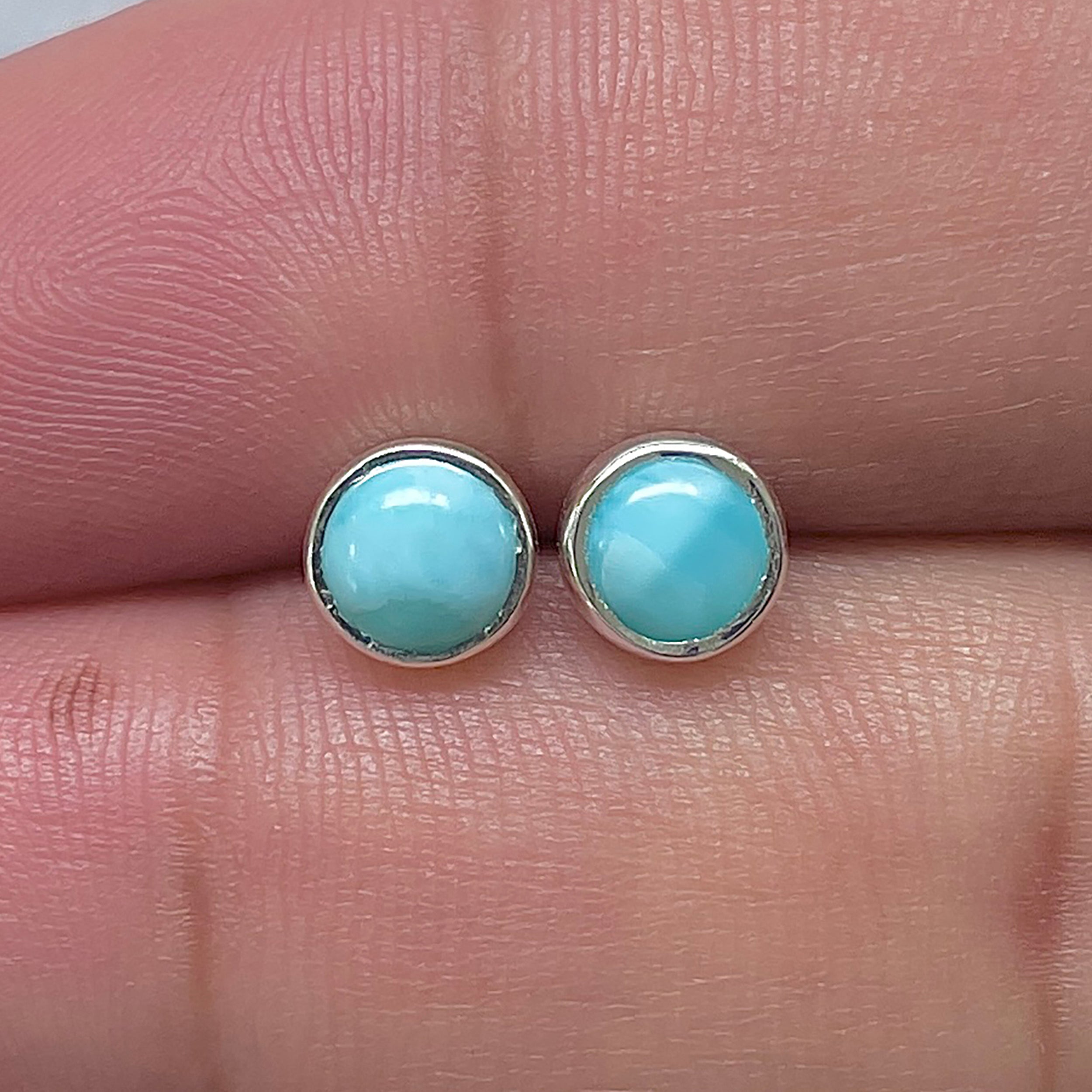 Larimar Stud Earring-(LAR-E-3416.)