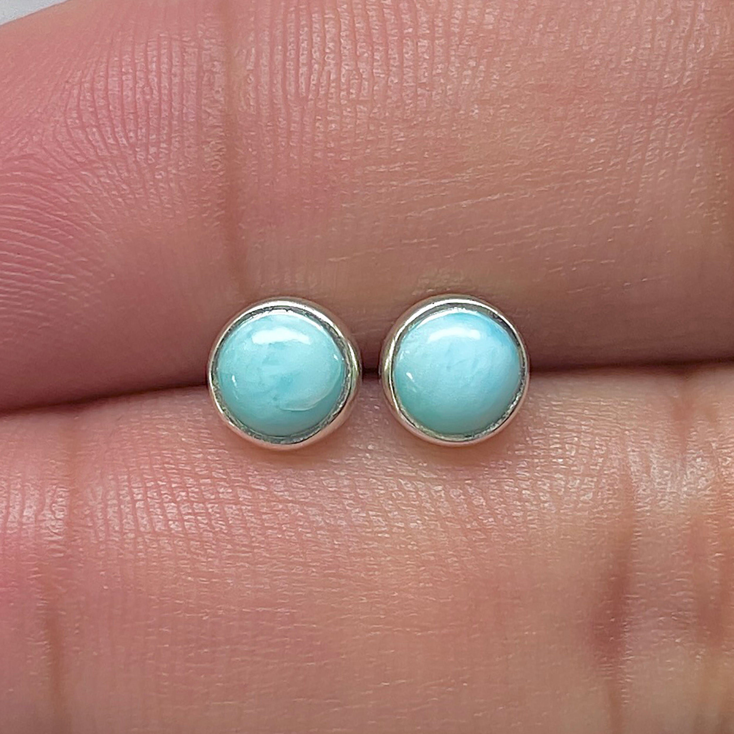 Larimar Stud Earring-(LAR-E-3417.)