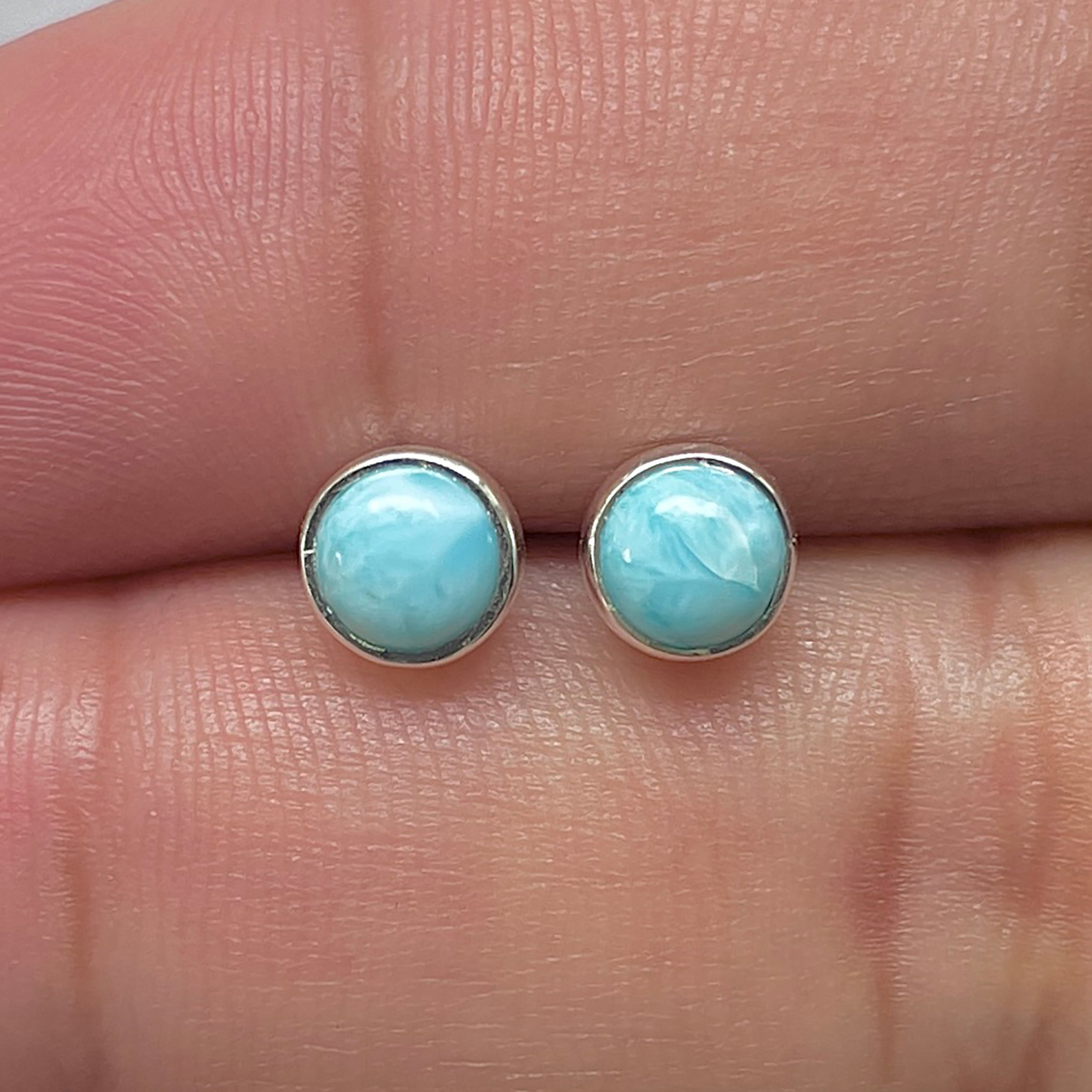 Larimar Stud Earring-(LAR-E-3418.)