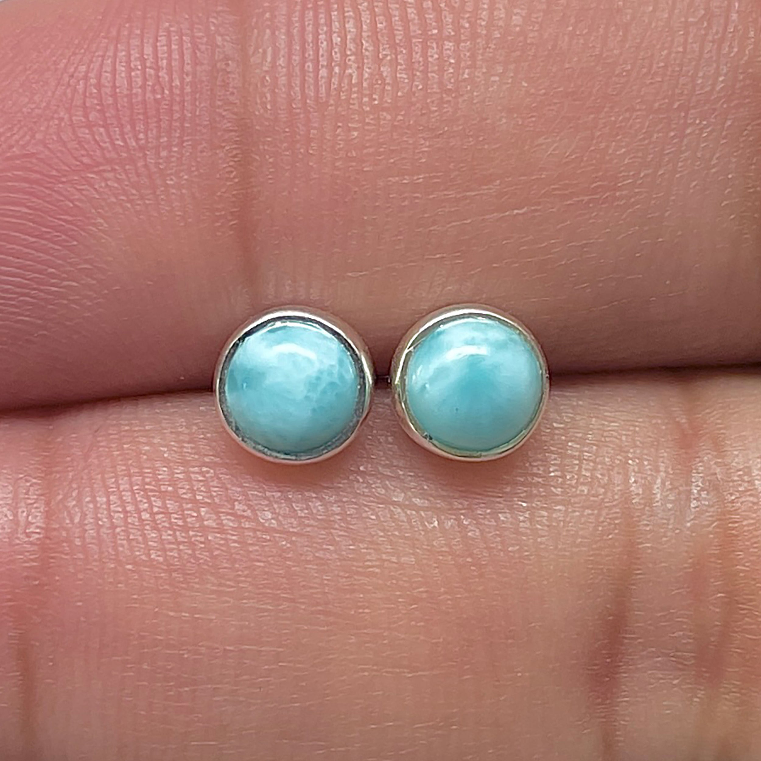 Larimar Stud Earring-(LAR-E-3419.)