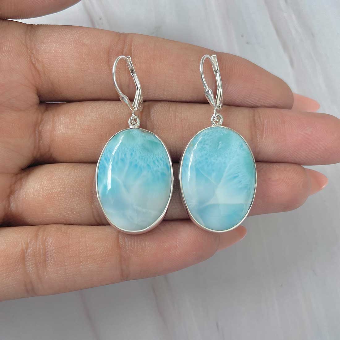 Larimar Earring-(LAR-E-342.)