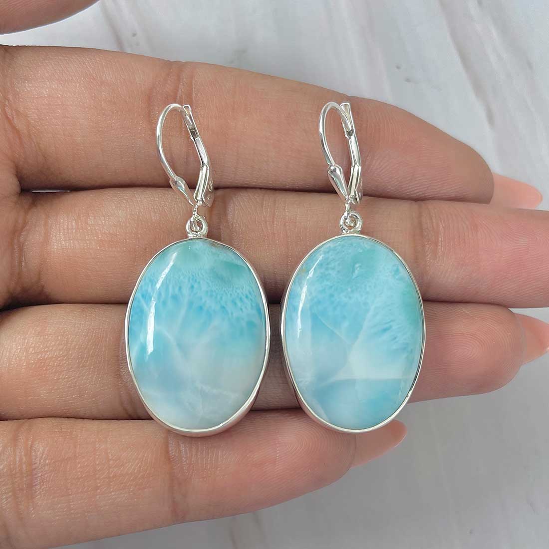 Larimar Earring-(LAR-E-342.)